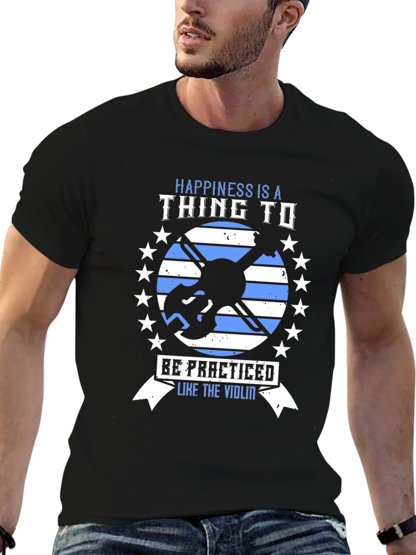 Happiness Violin T-Shirt - Practice Makes Perfect