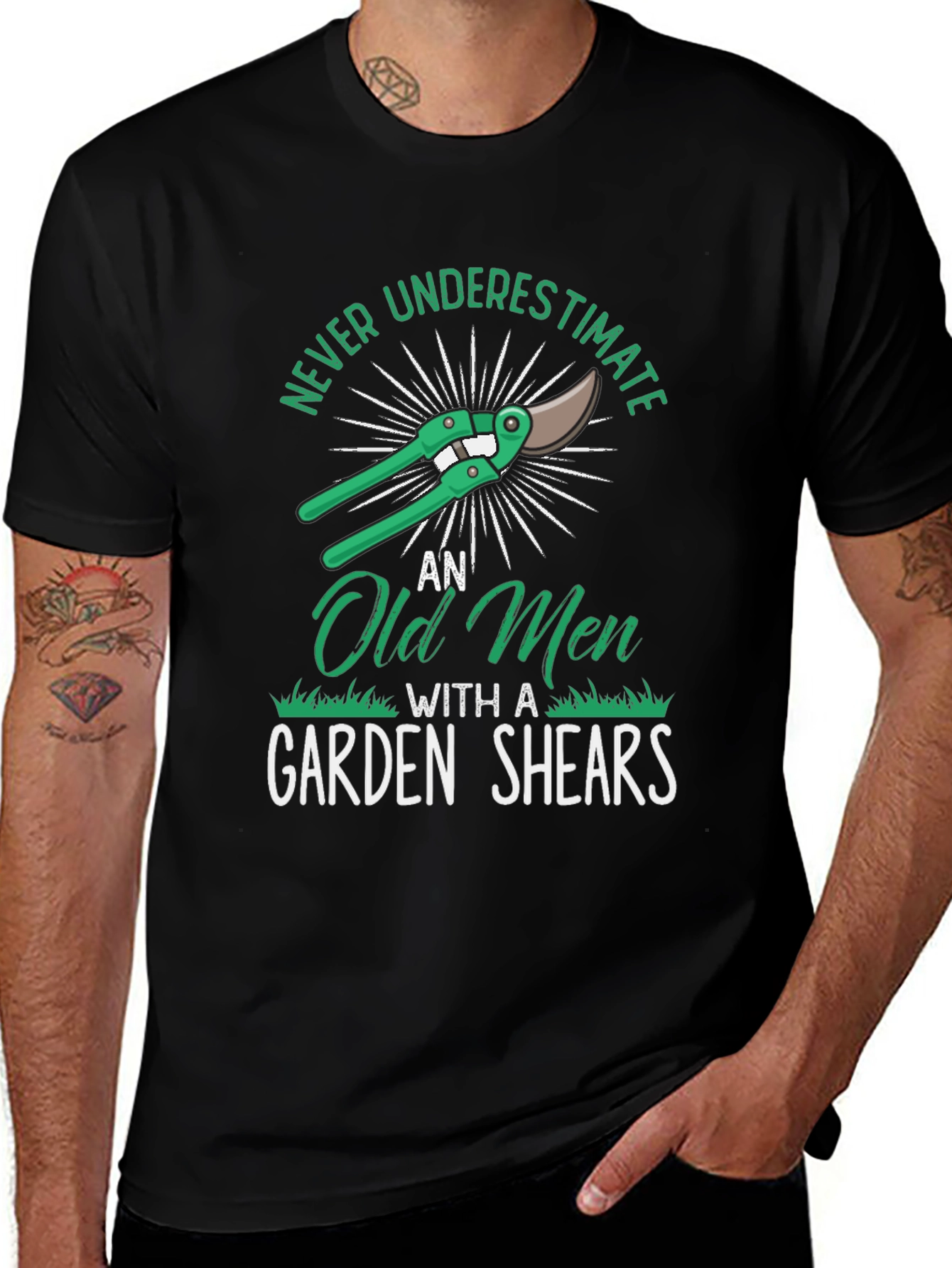 Never Underestimate Old Men Garden Shears T-Shirt