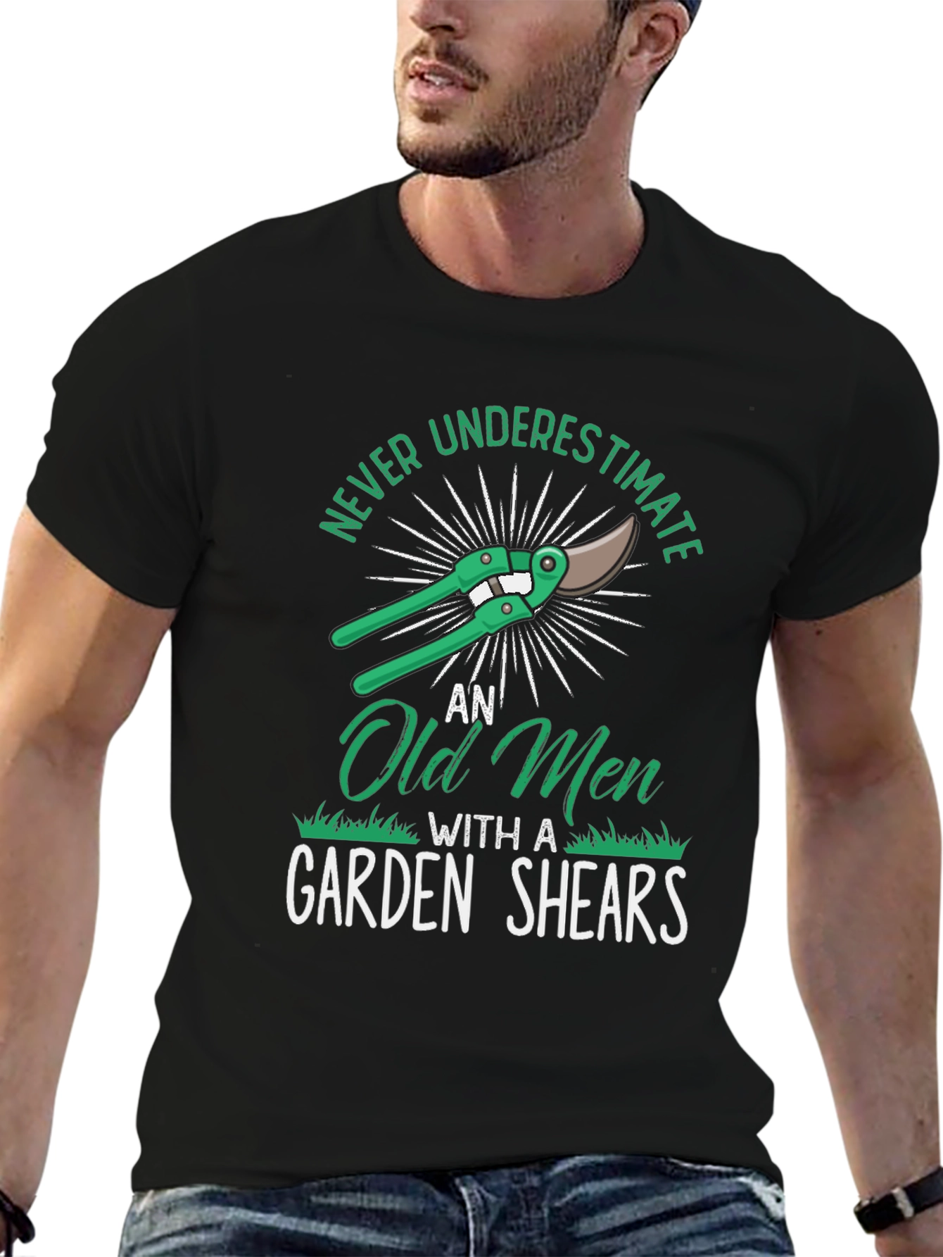 Never Underestimate Old Men Garden Shears T-Shirt