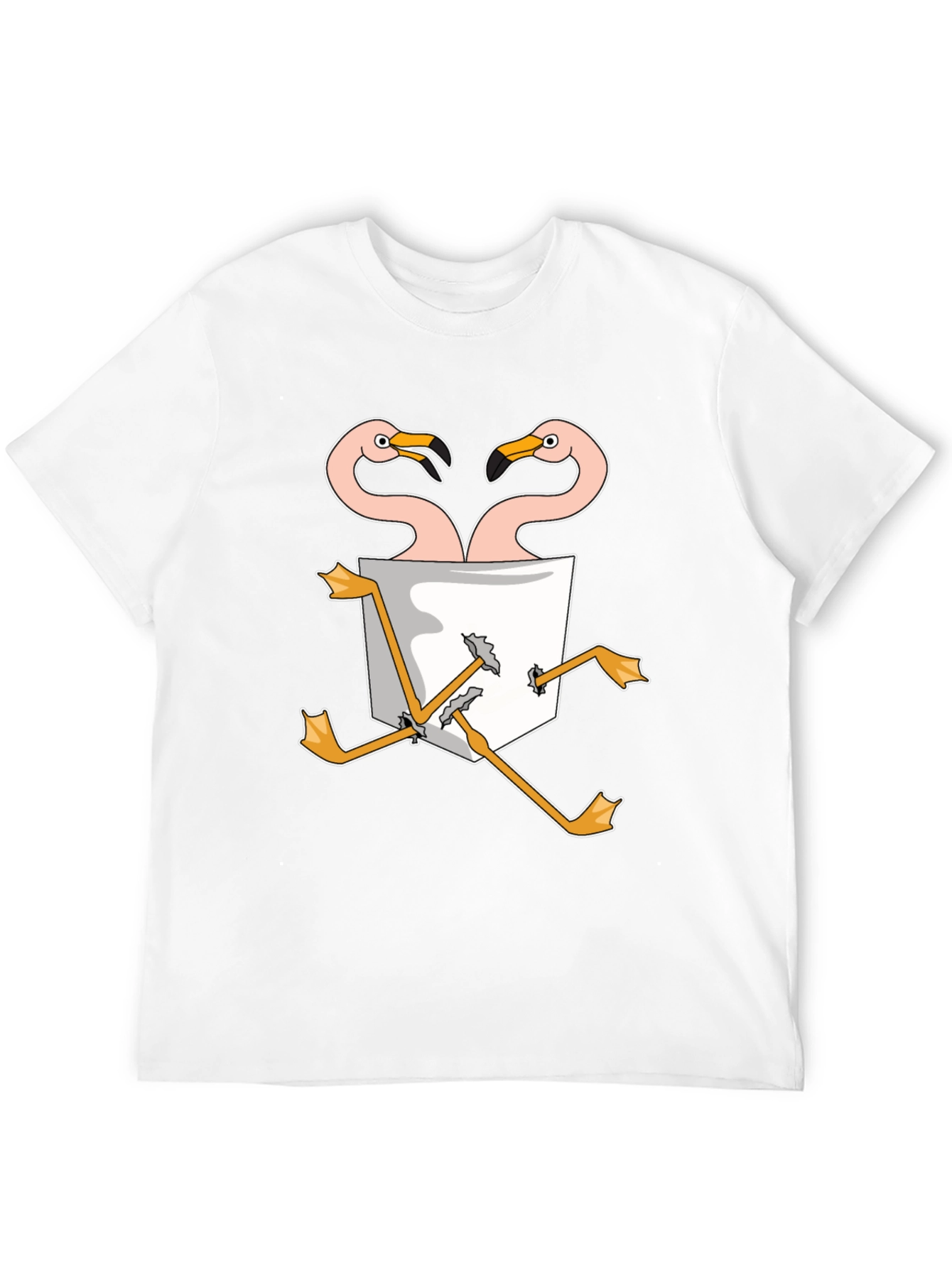 Flamingo Pocket Graphic Tee - Fun & Unique!