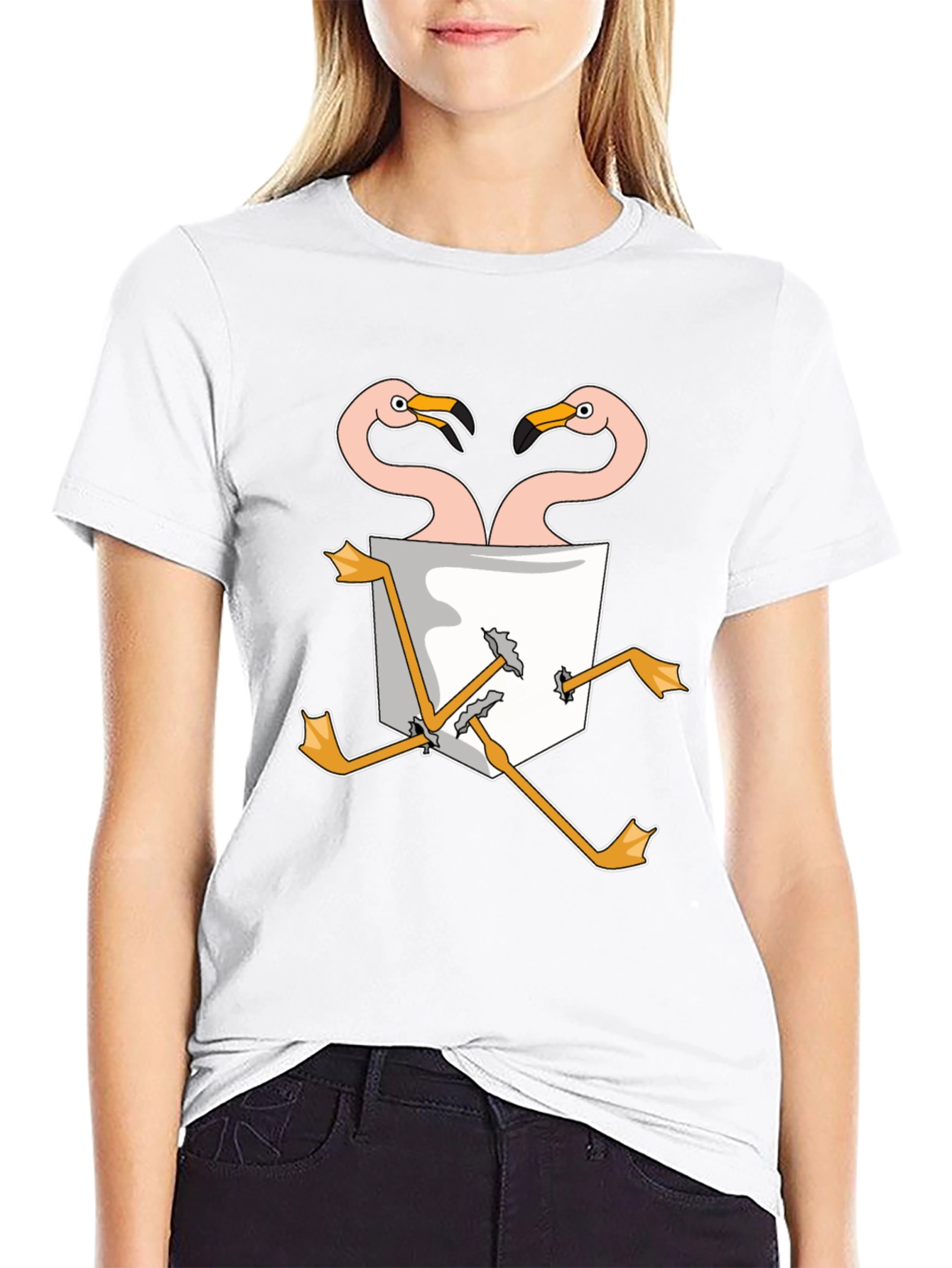 Flamingo Pocket Graphic Tee - Fun & Unique!