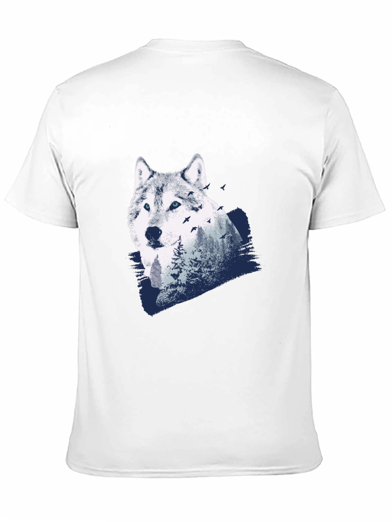 Wolf Nature Scene Graphic Tee - Black