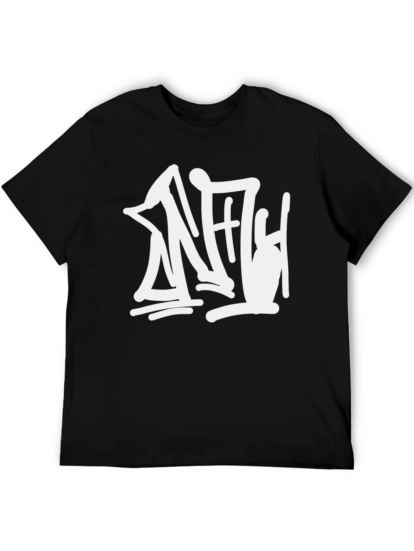 Black T-Shirt with White Graphic