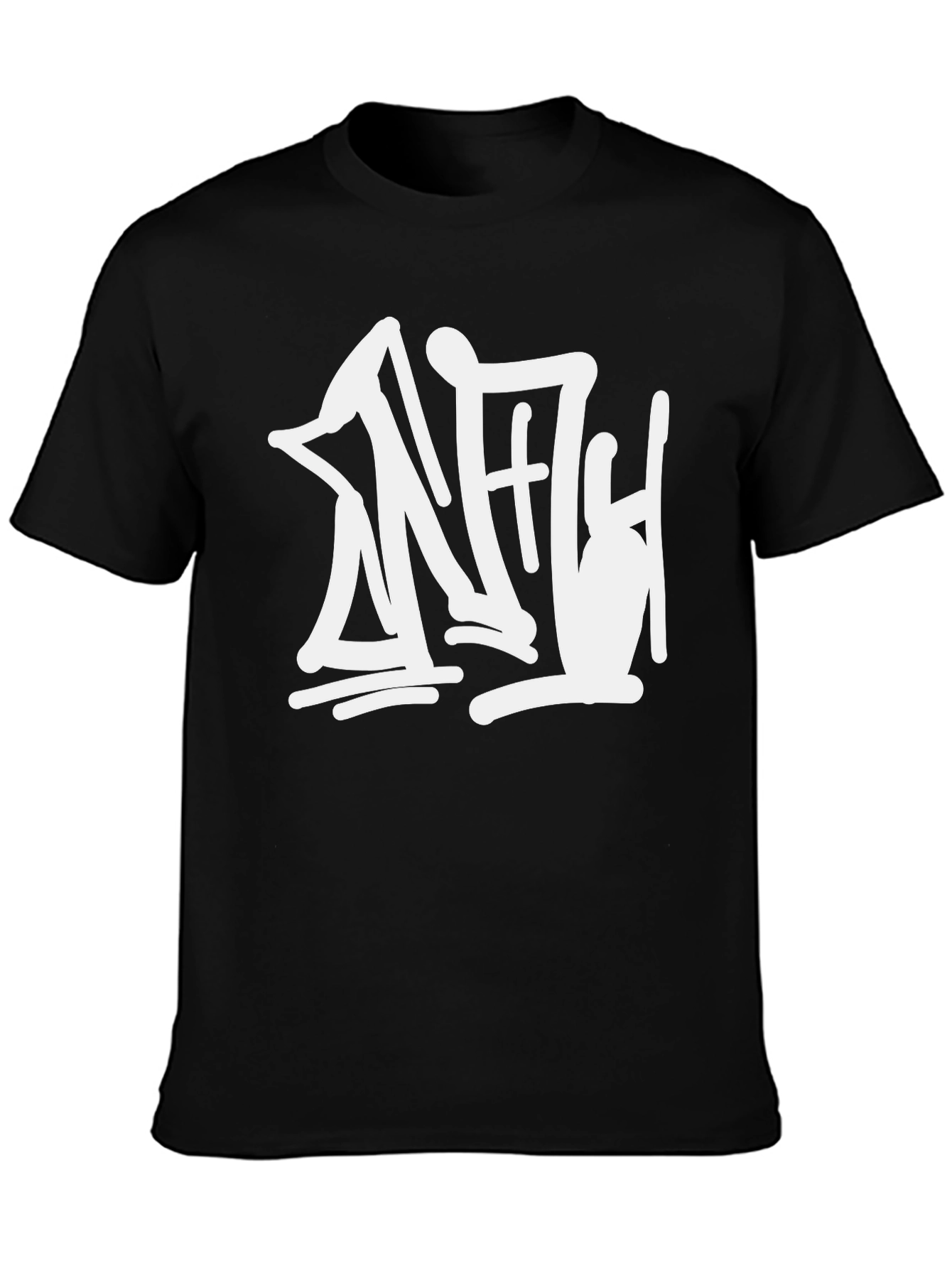 Black T-Shirt with White Graphic