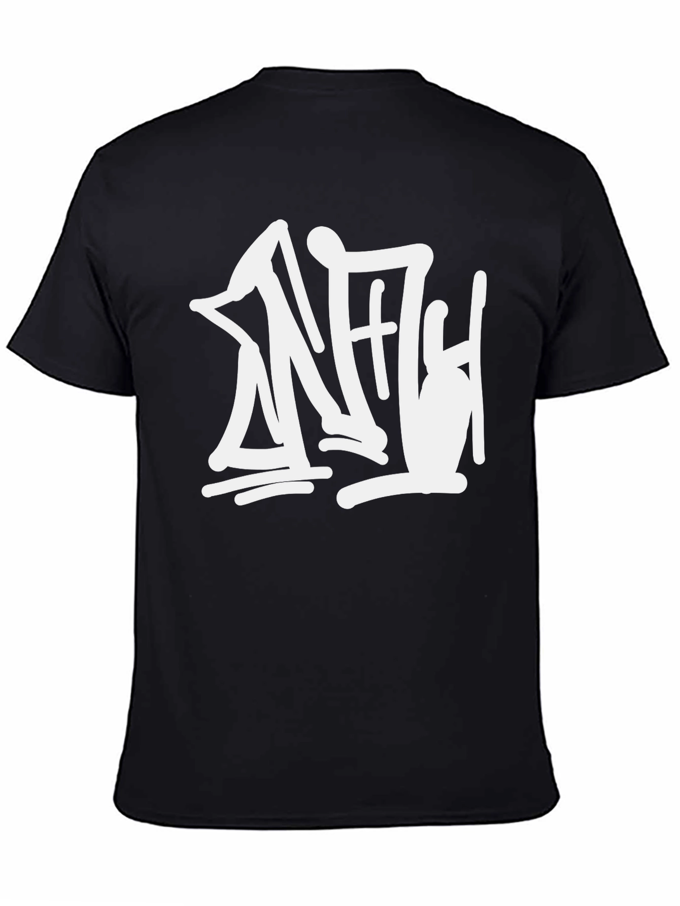 Black T-Shirt with White Graphic