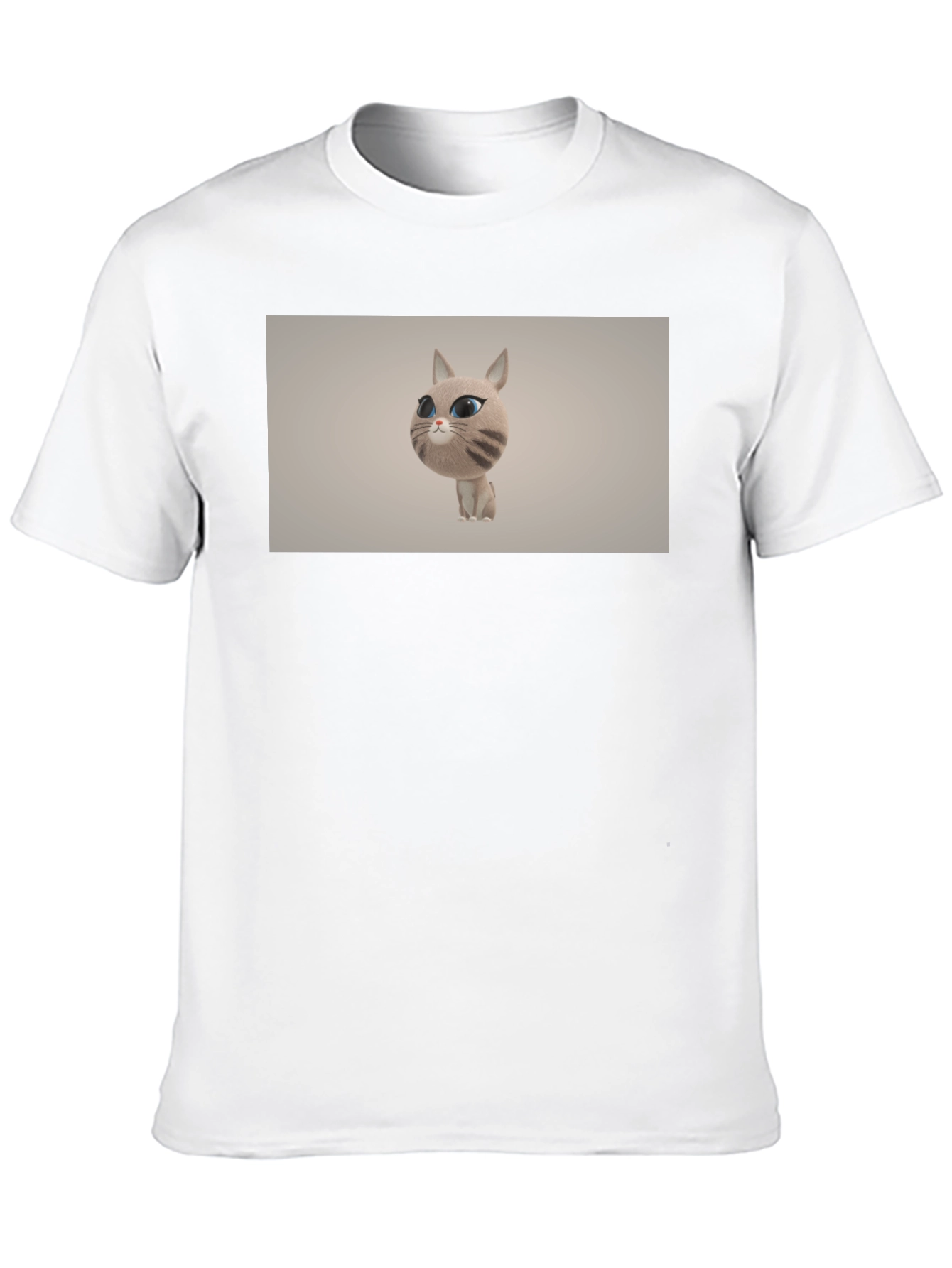 Cute Cat Cartoon Graphic Black T-Shirt