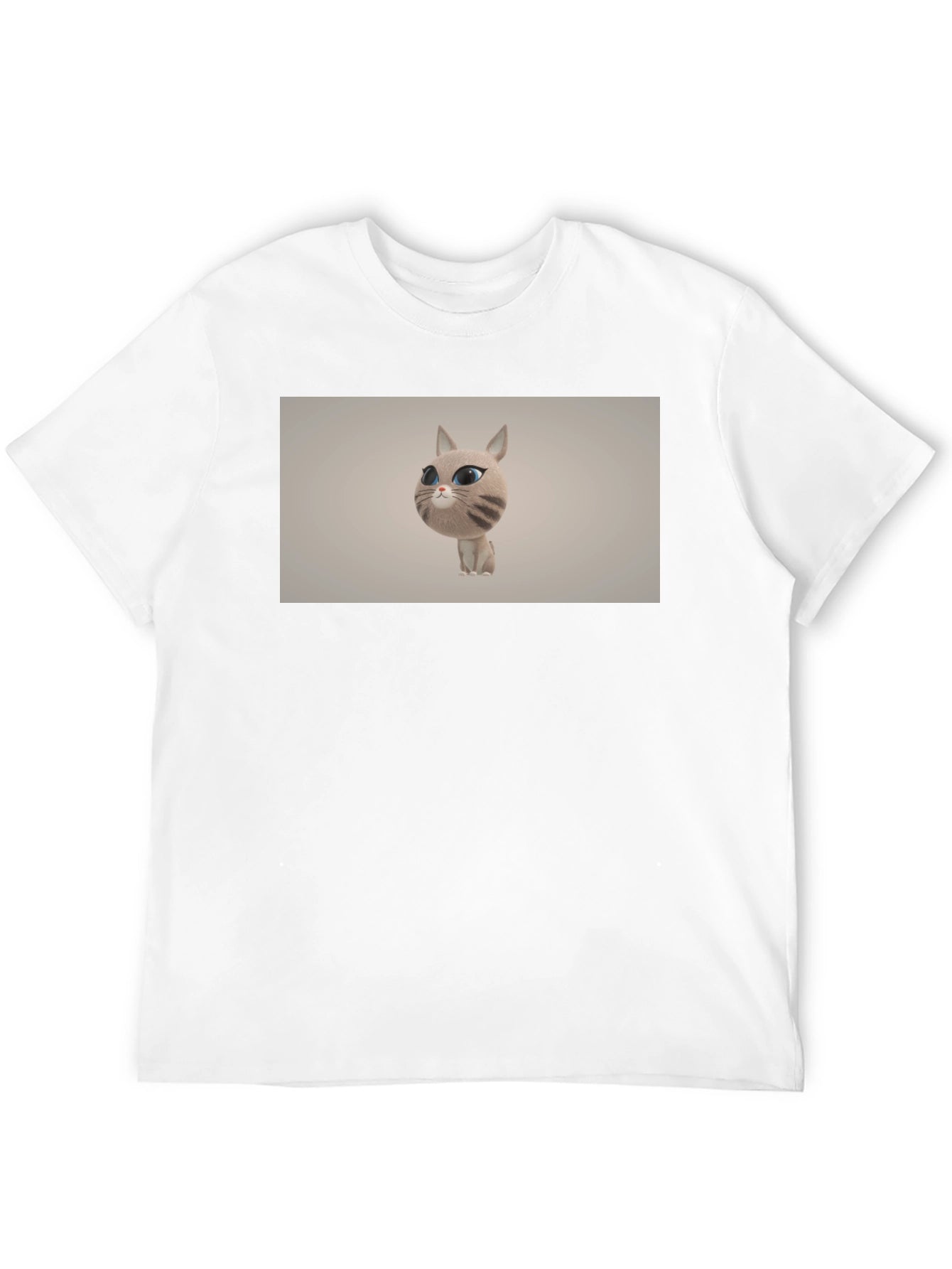Cute Cat Cartoon Graphic Black T-Shirt