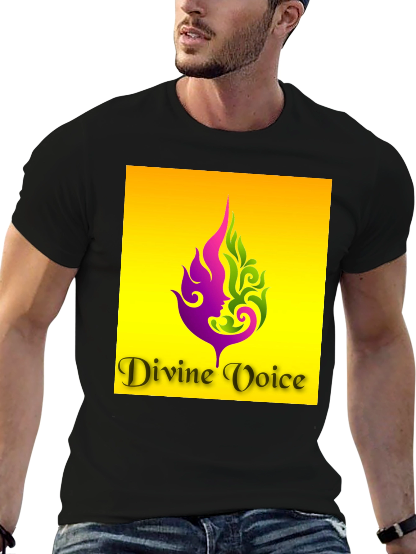 Divine Voice Graphic T-Shirt - Black