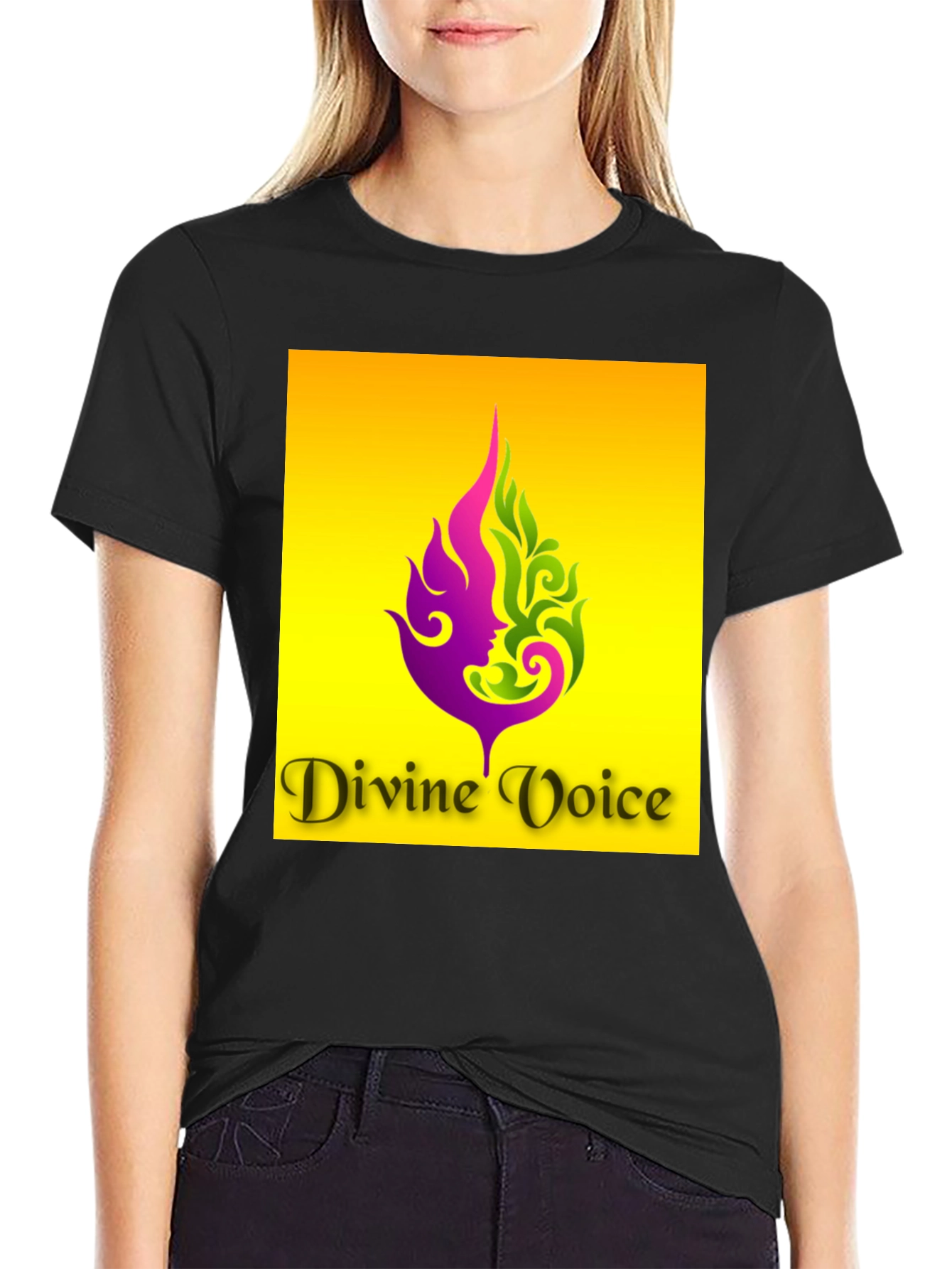 Divine Voice Graphic T-Shirt - Black