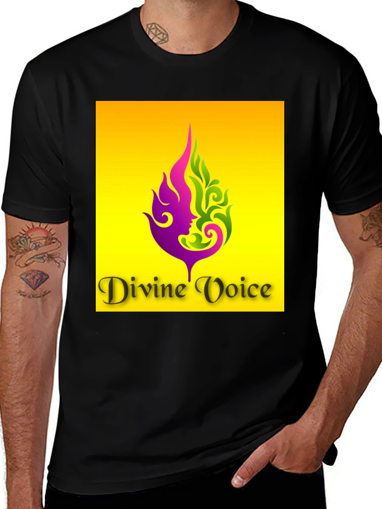 Divine Voice Graphic T-Shirt - Black