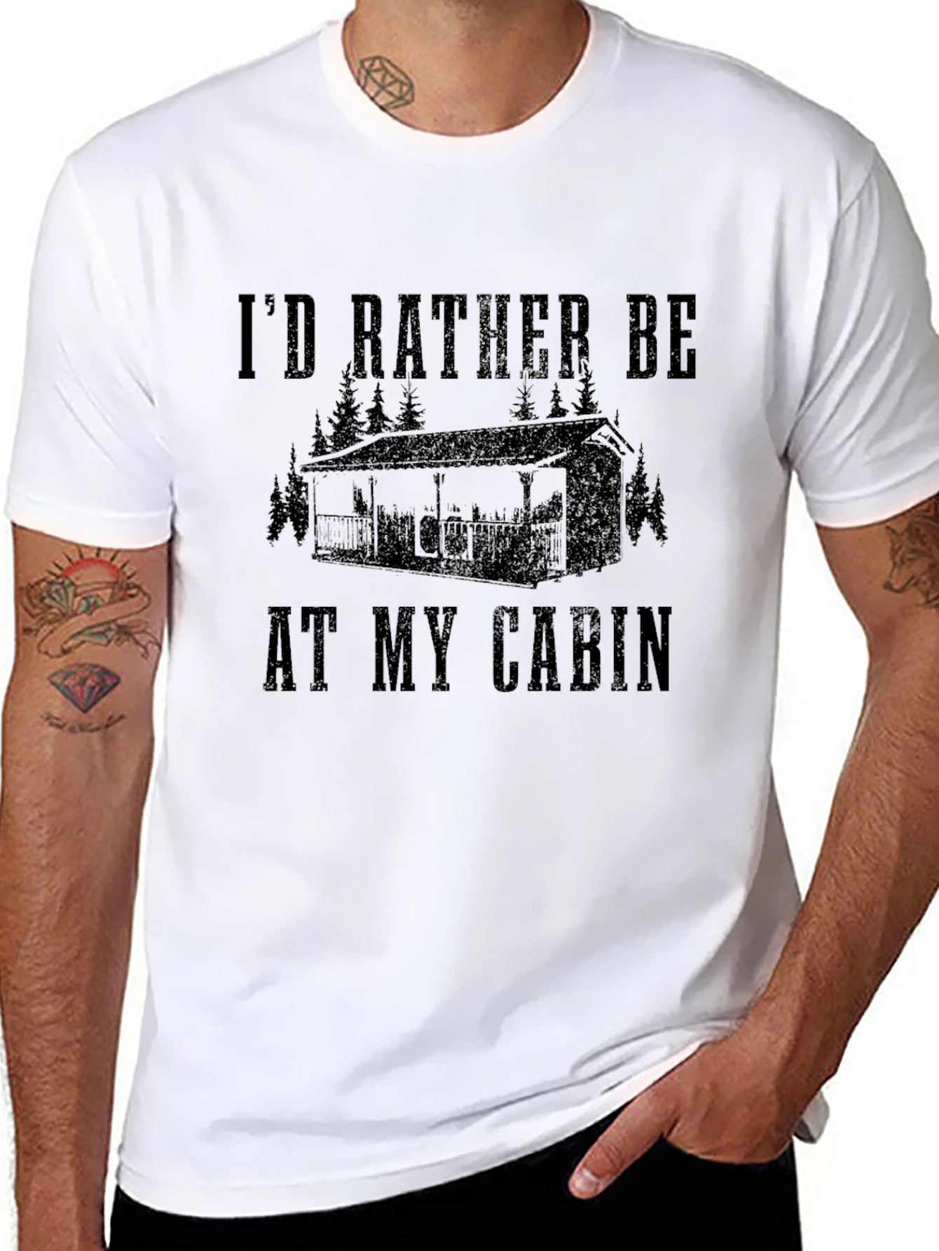 Id Rather Be At My Cabin Graphic T-Shirt