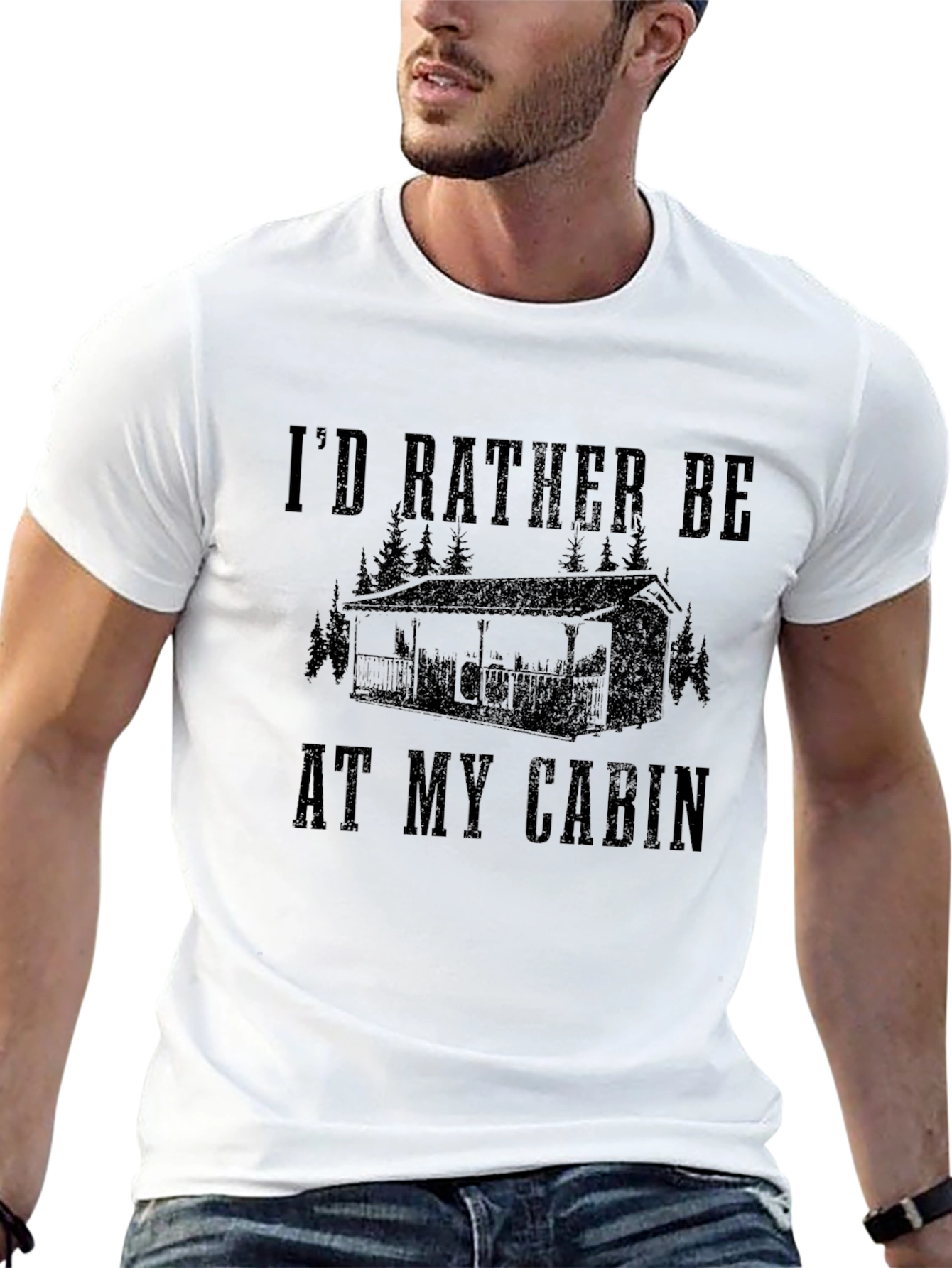 Id Rather Be At My Cabin Graphic T-Shirt