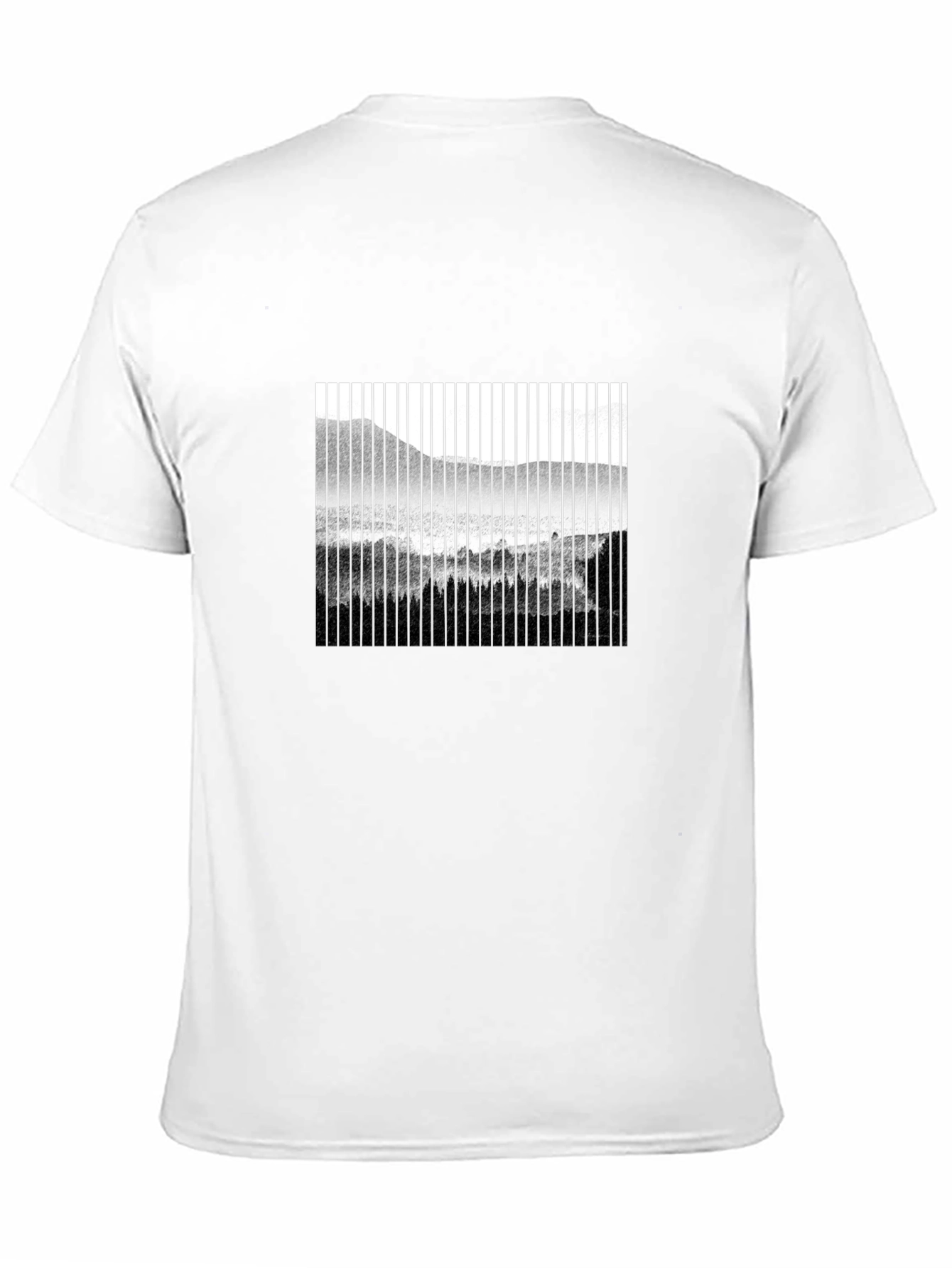 Abstract Mountain Scene Mens Black T-Shirt