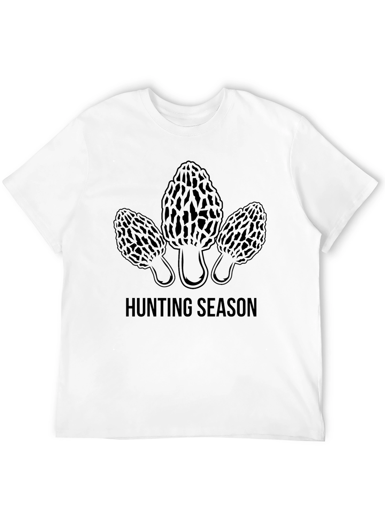 Morel Mushroom Hunting Season Black T-Shirt
