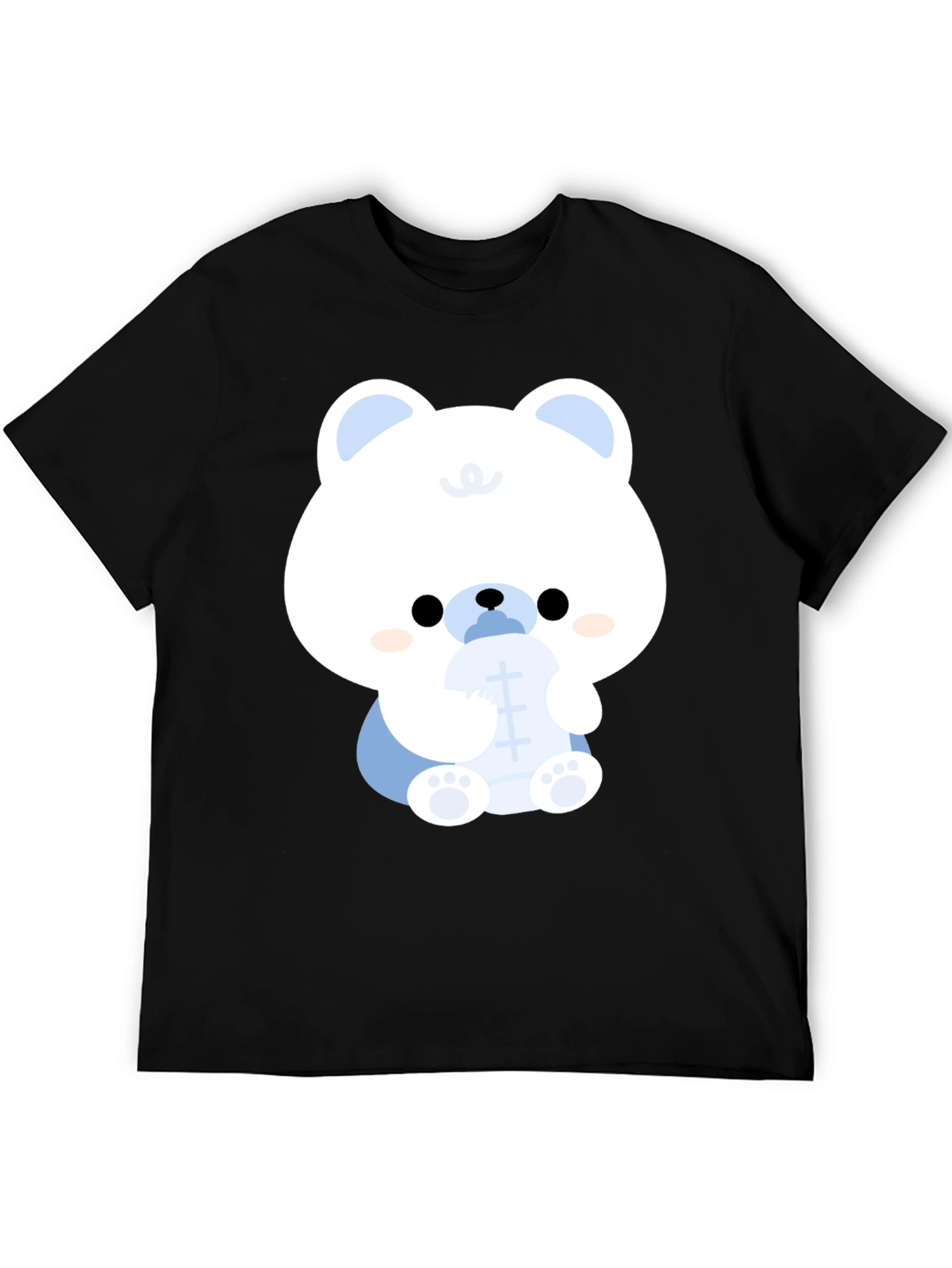 Cute Cartoon Bear Black T-Shirt