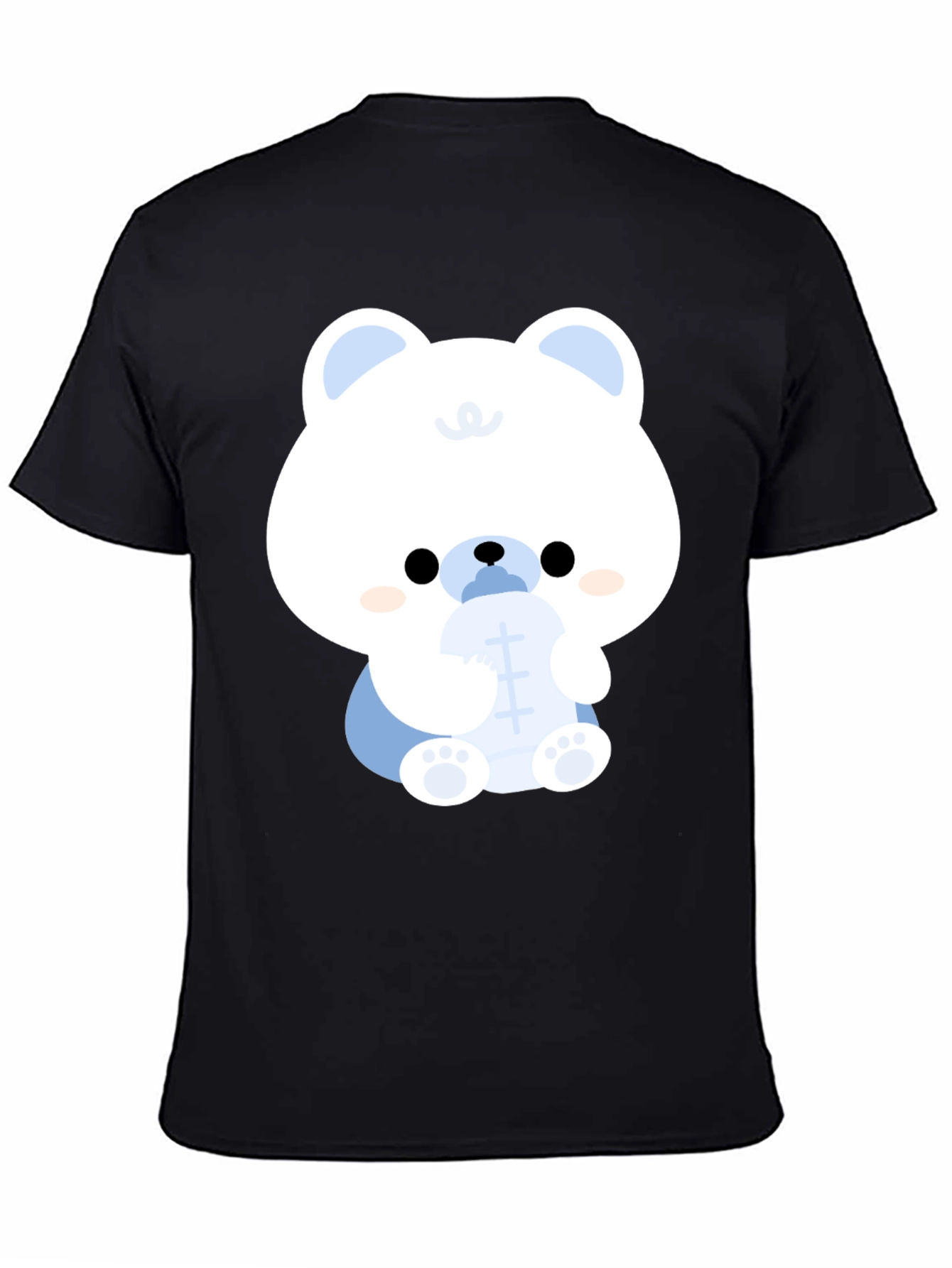 Cute Cartoon Bear Black T-Shirt