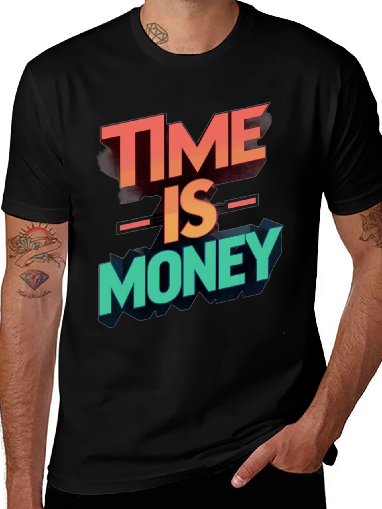 Time is Money Graphic Tee - Black