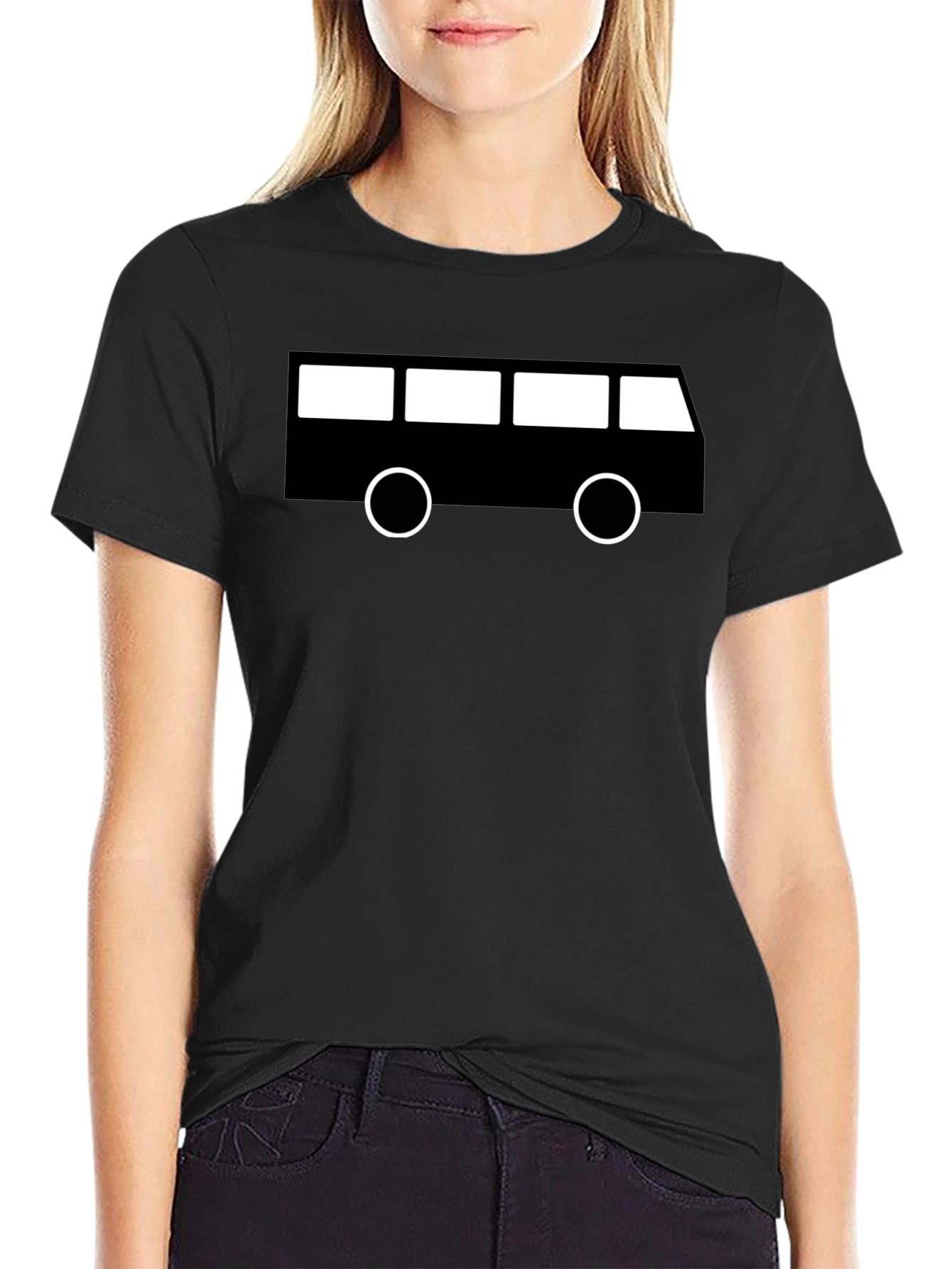 Retro Bus Graphic Tee - Black