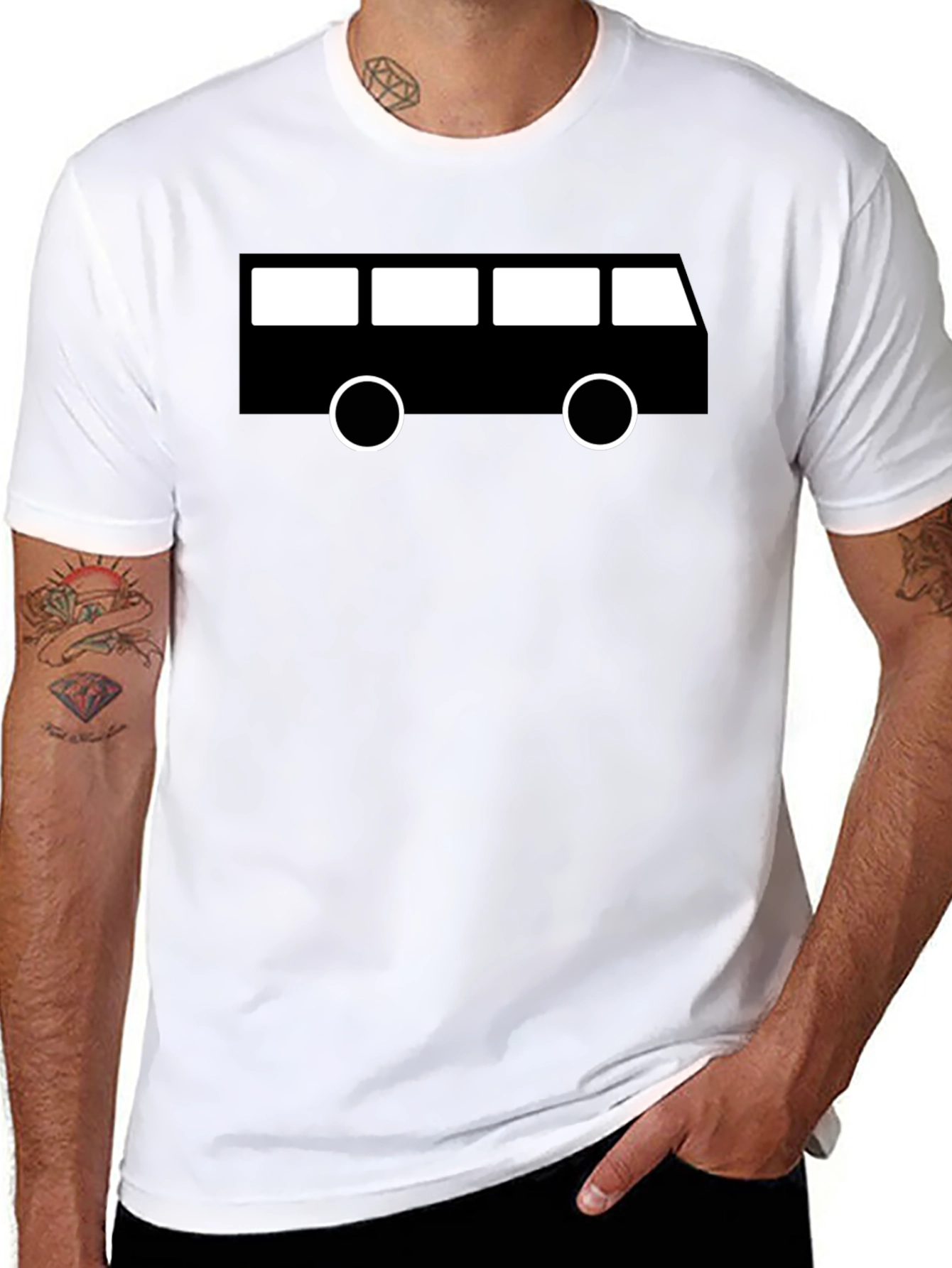 Retro Bus Graphic Tee - Black
