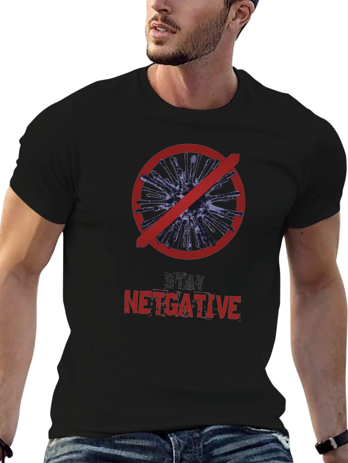 Stay Netgative Black Graphic Tee