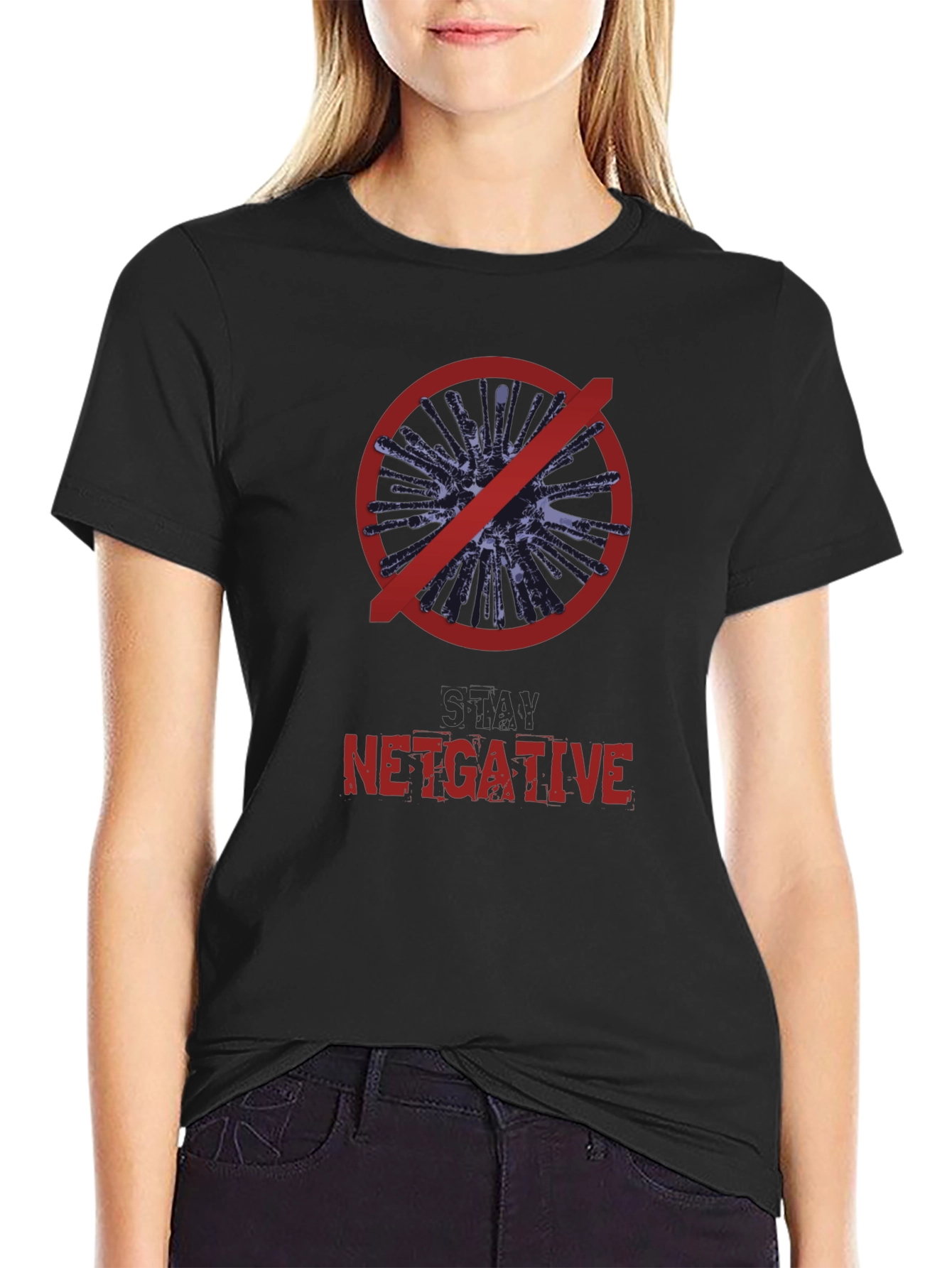 Stay Netgative Black Graphic Tee