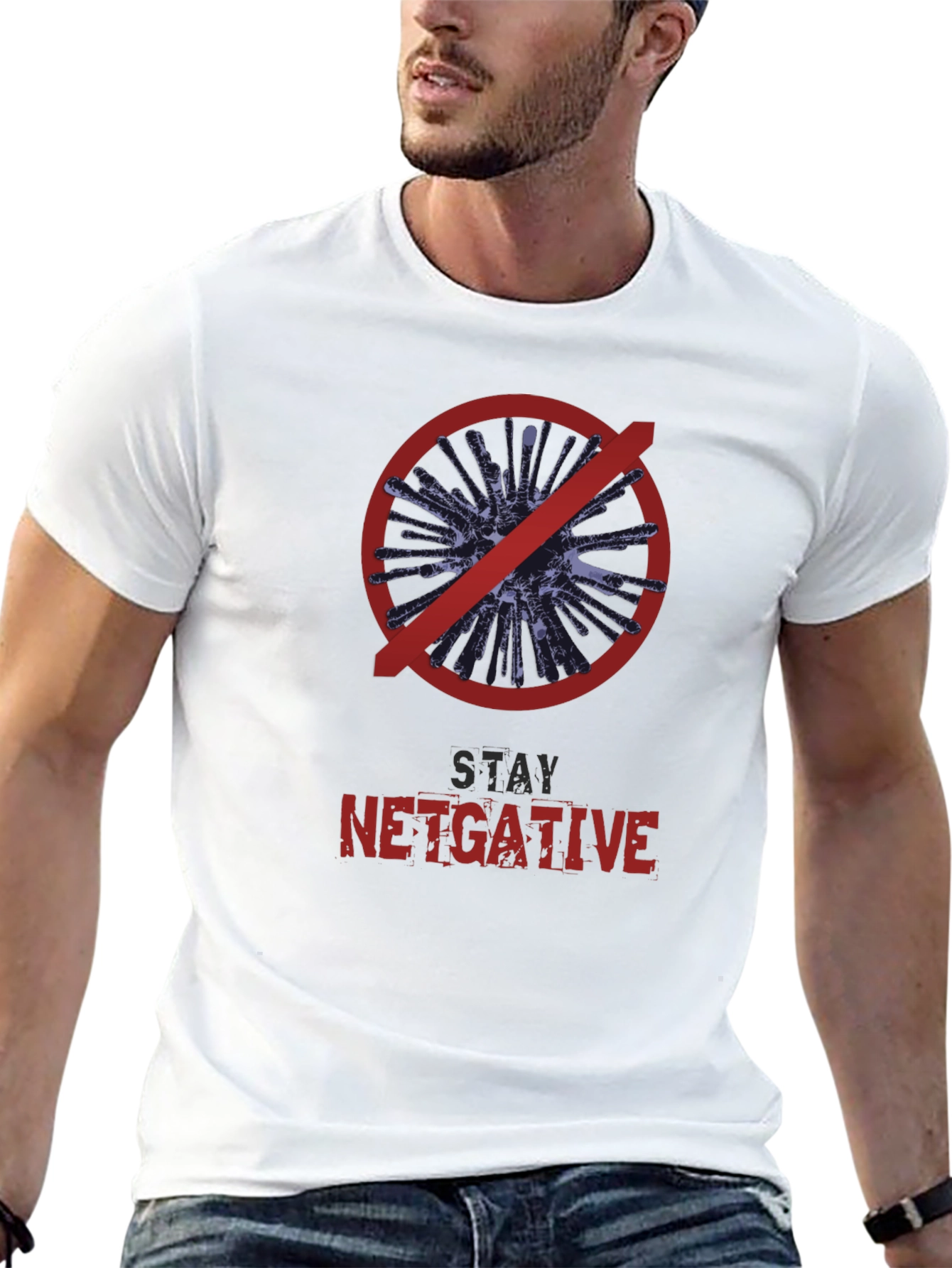 Stay Netgative Black Graphic Tee