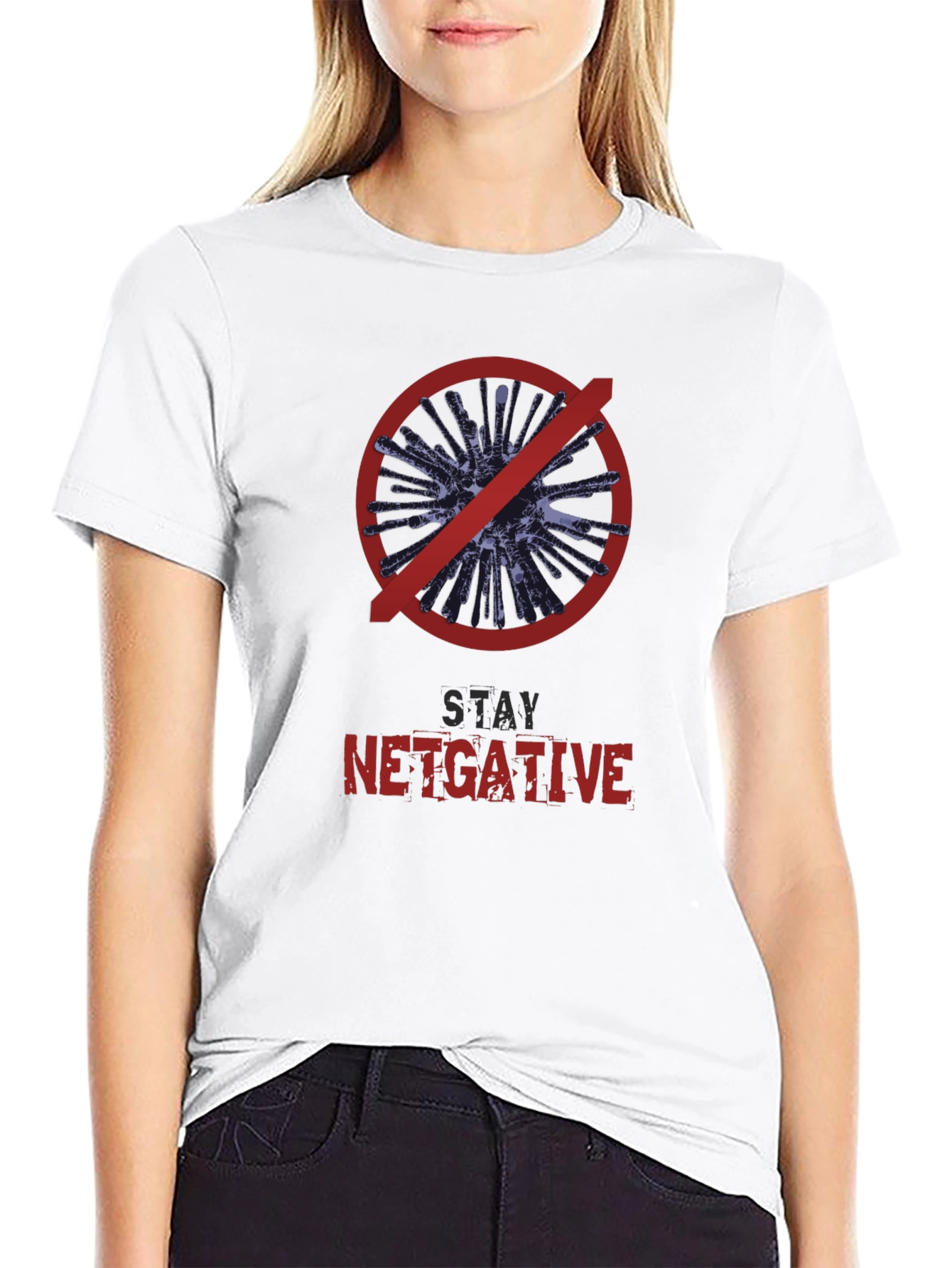 Stay Netgative Black Graphic Tee