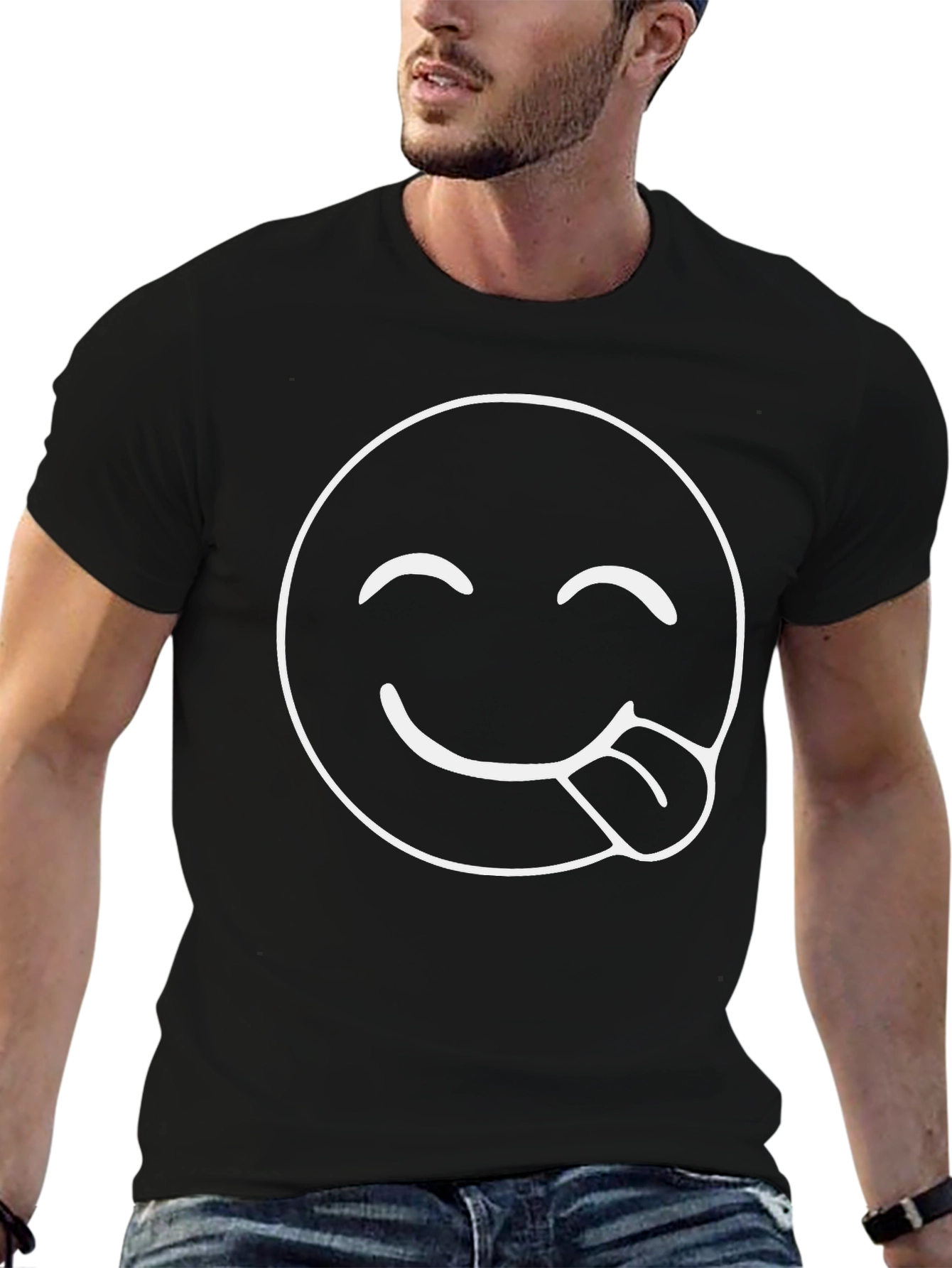 Funny Emoji T-Shirt - Cheeky Tongue Graphic Tee