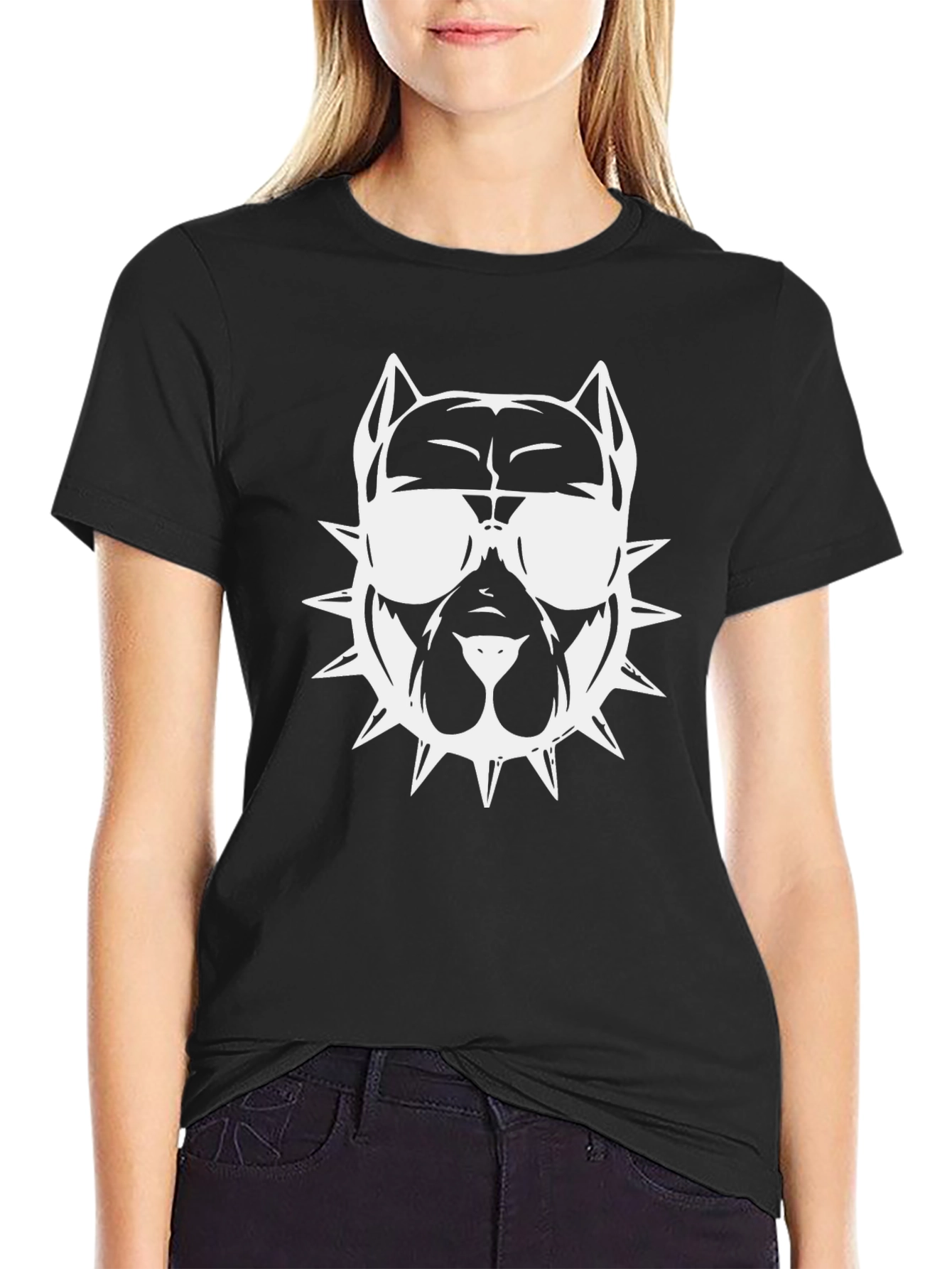 Cool Dog Graphic Tee - Black Cotton T-Shirt