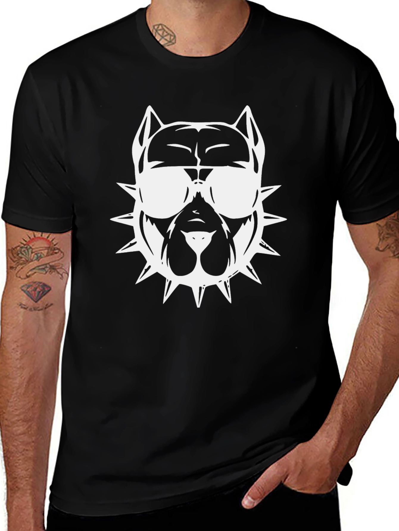 Cool Dog Graphic Tee - Black Cotton T-Shirt