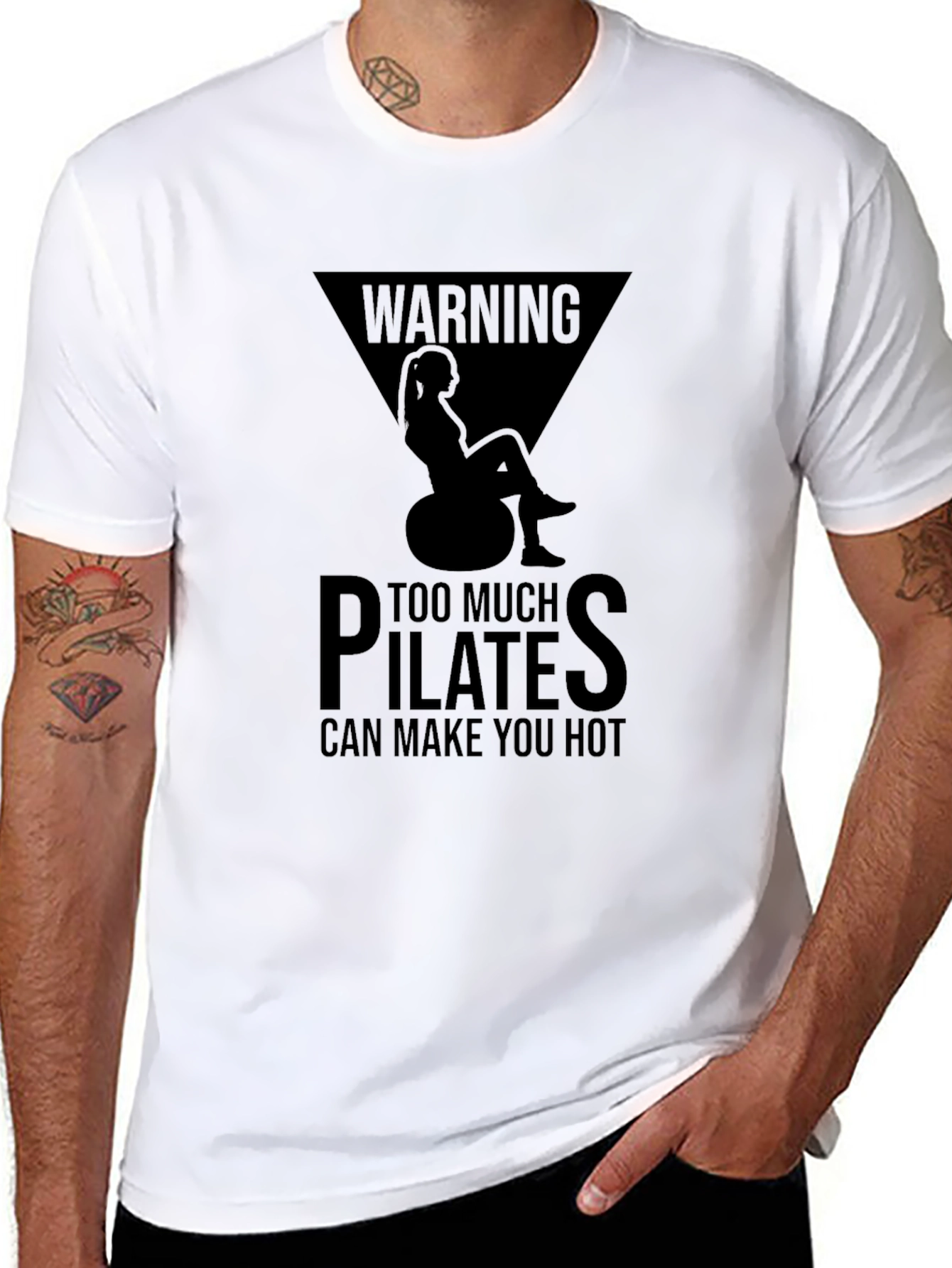 Warning Pilates Hot T-Shirt - Unisex Graphic Tee