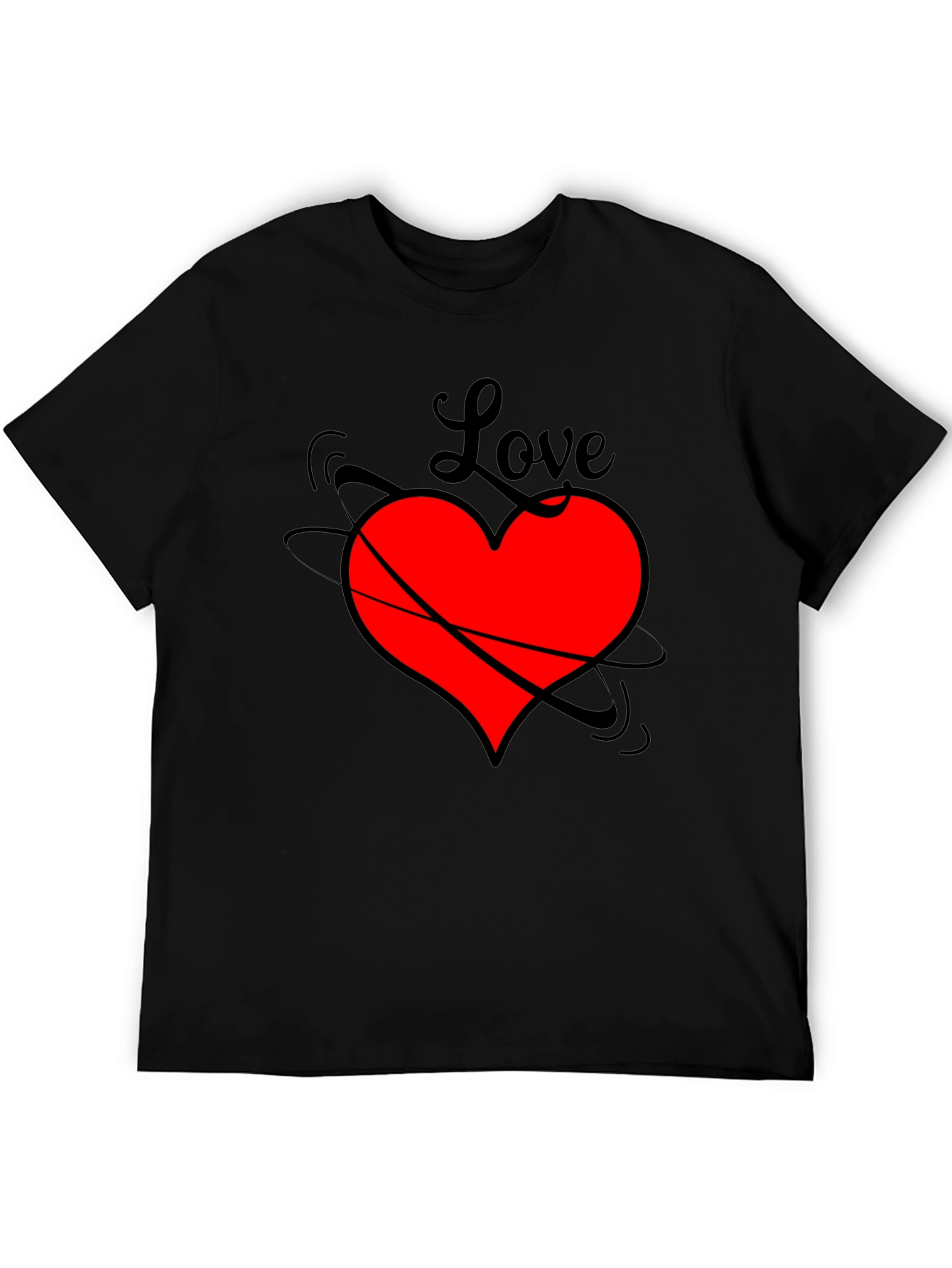 Love Heart Black T-Shirt - Stylish Graphic Tee