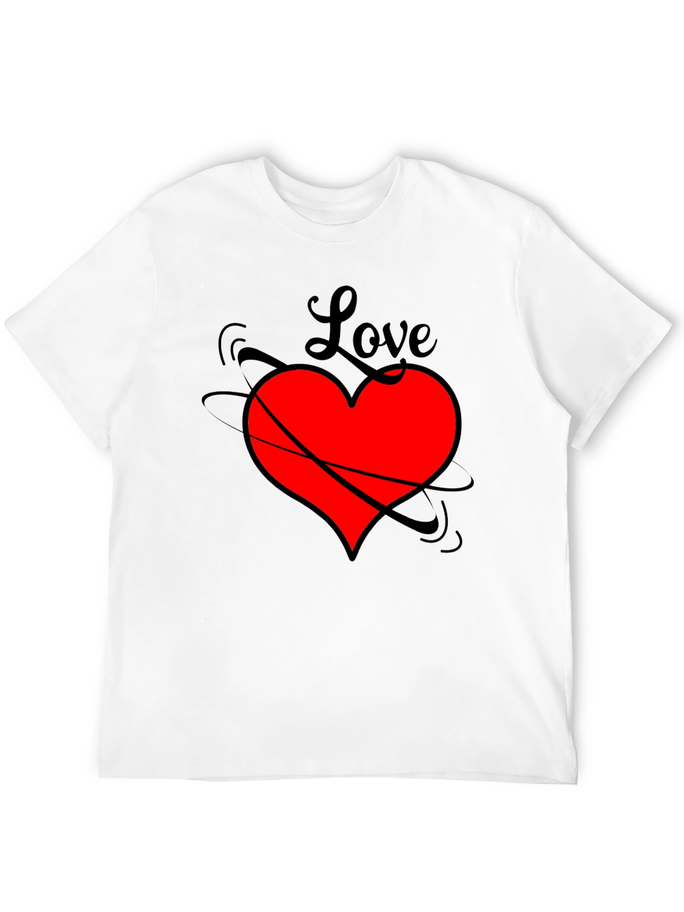 Love Heart Black T-Shirt - Stylish Graphic Tee