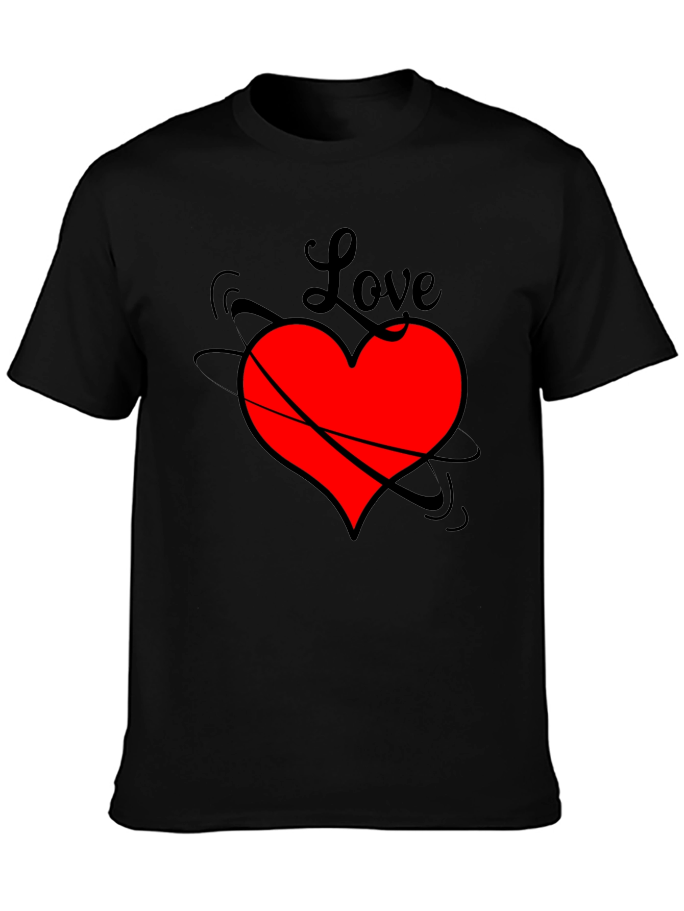 Love Heart Black T-Shirt - Stylish Graphic Tee
