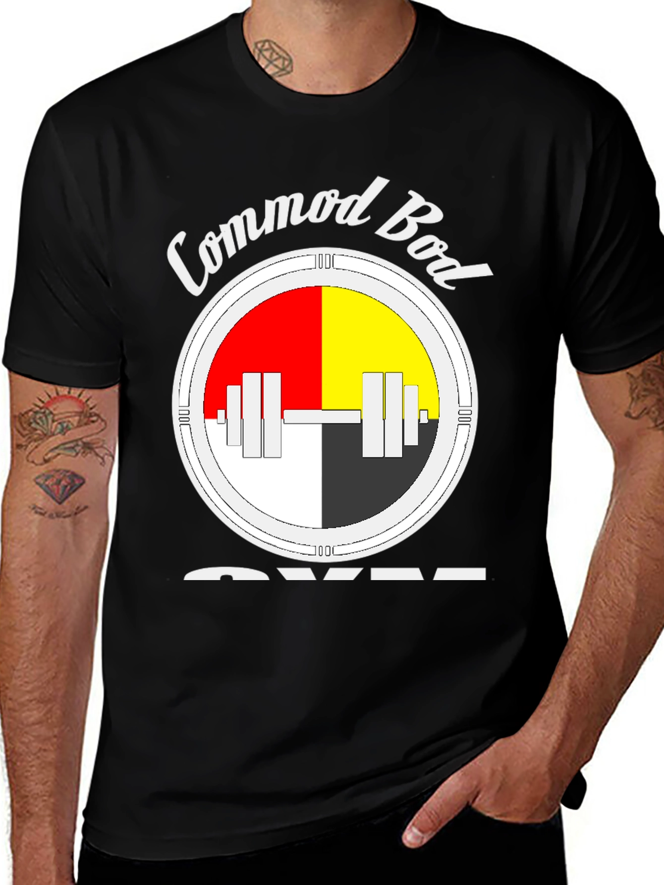 Commod Bod Gym Black Graphic T-Shirt