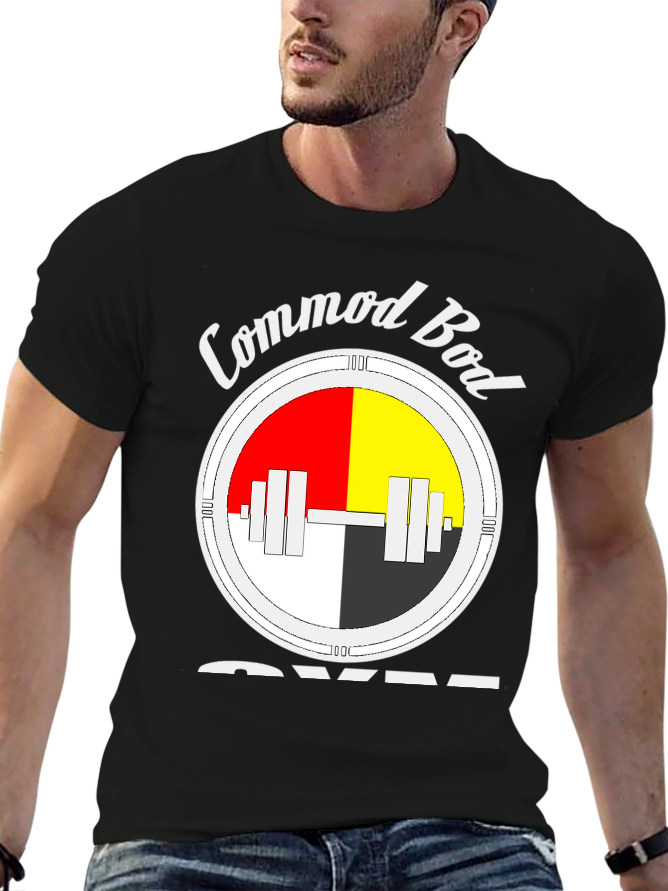 Commod Bod Gym Black Graphic T-Shirt