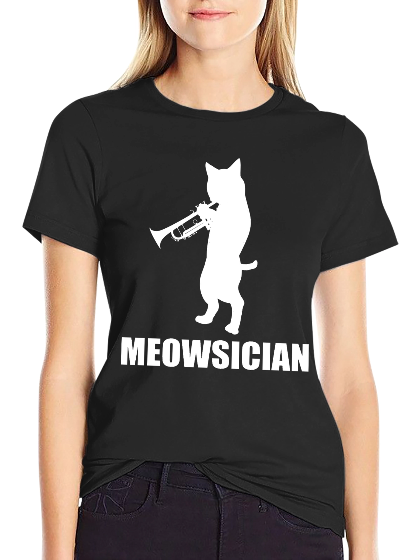Meowsician Cat Trumpet Player T-Shirt