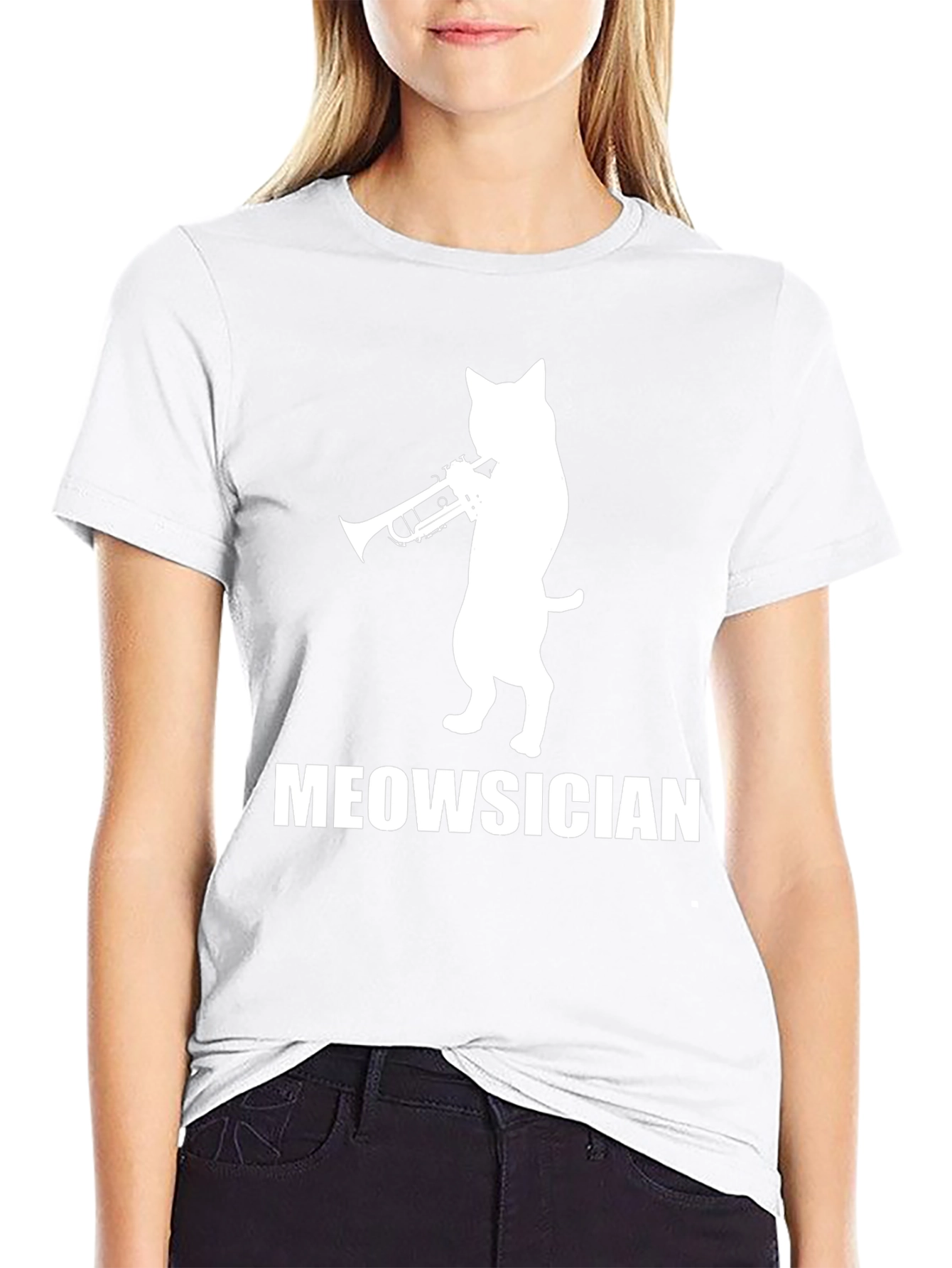 Meowsician Cat Trumpet Player T-Shirt