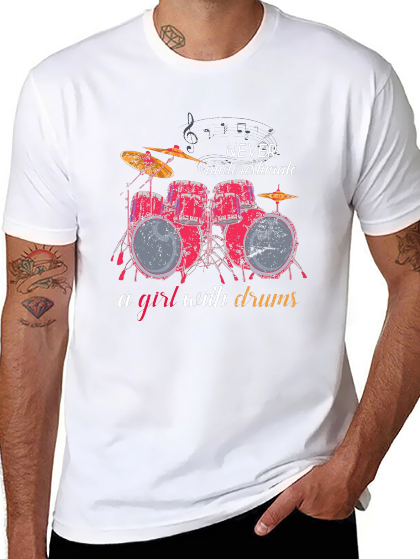 Never Underestimate a Girl with Drums T-Shirt