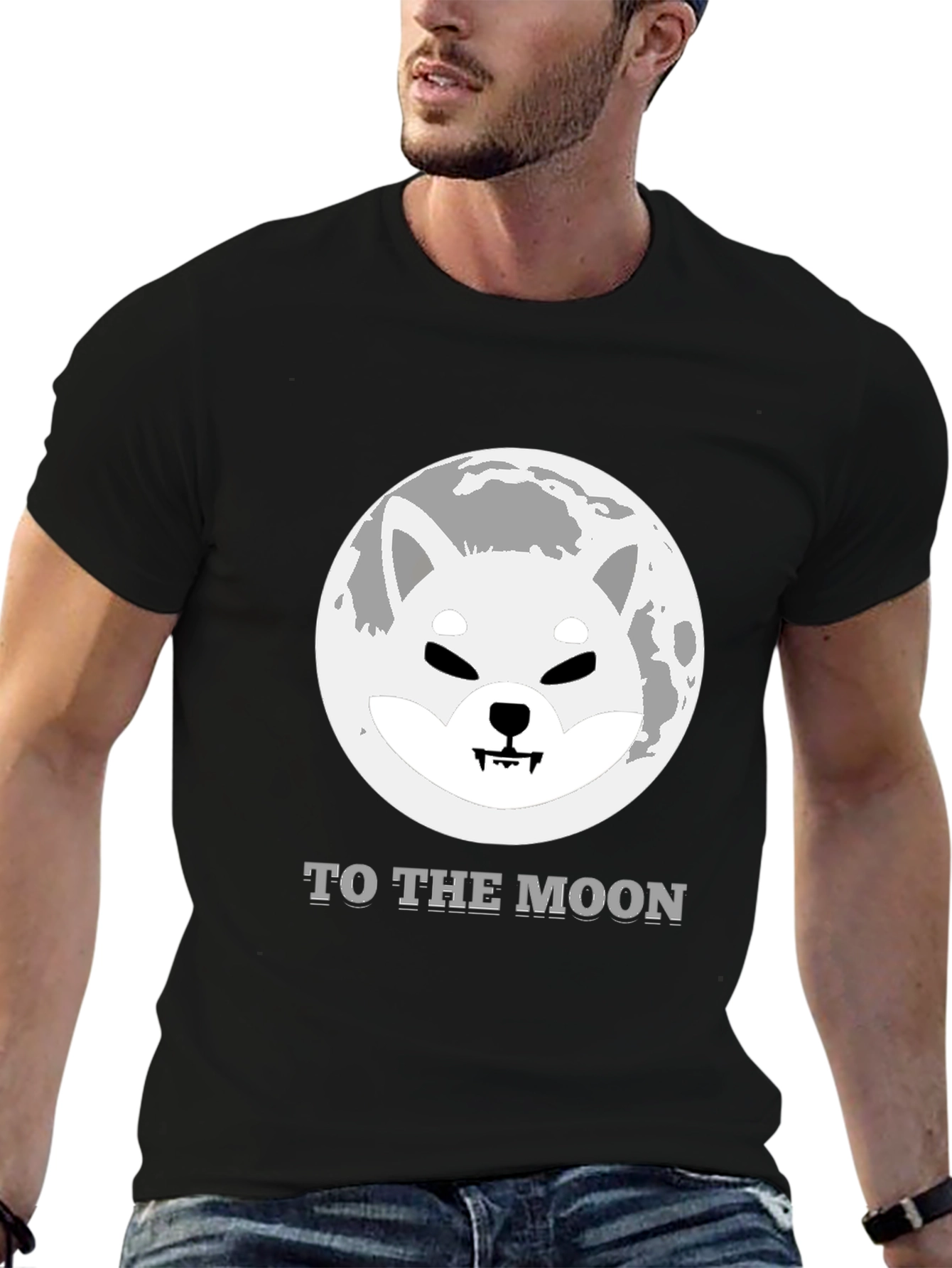 Shiba Inu To The Moon Black T-Shirt