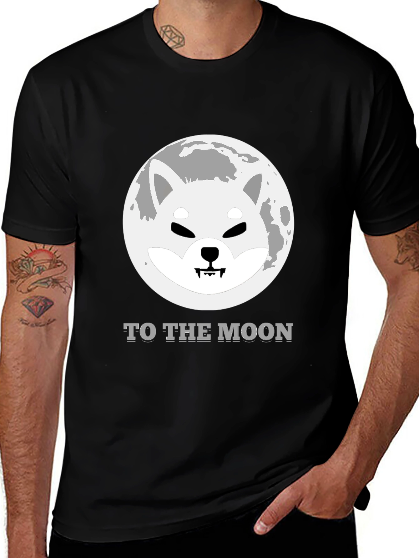 Shiba Inu To The Moon Black T-Shirt