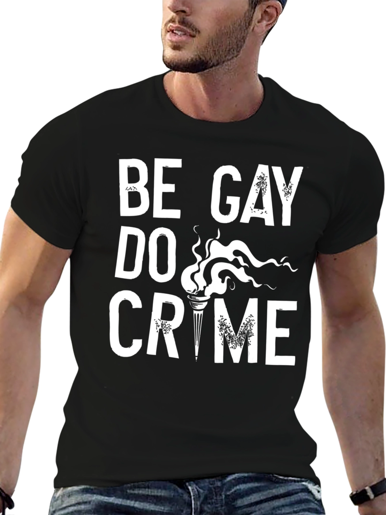 Be Gay Do Crime Black Graphic Tee