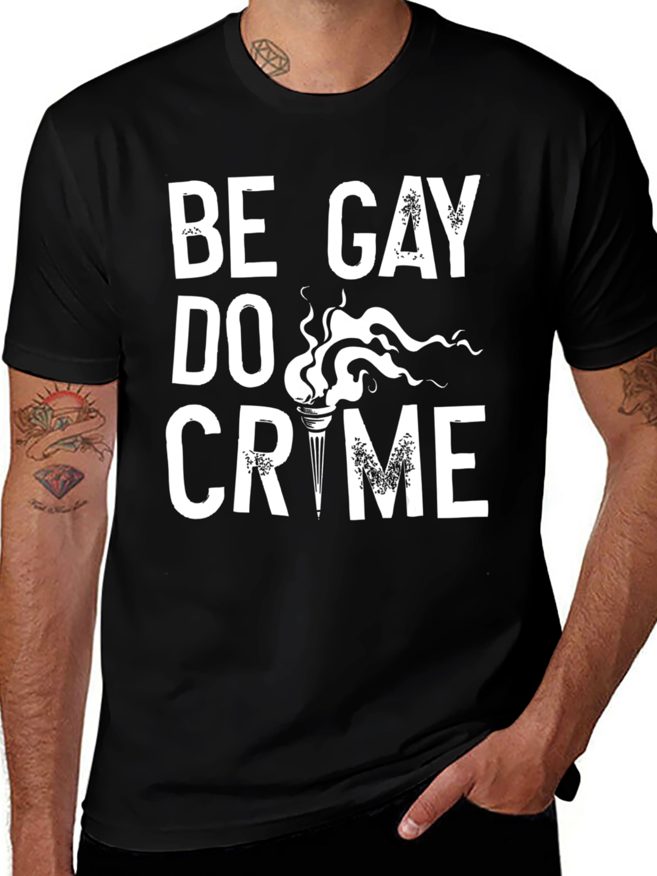 Be Gay Do Crime Black Graphic Tee