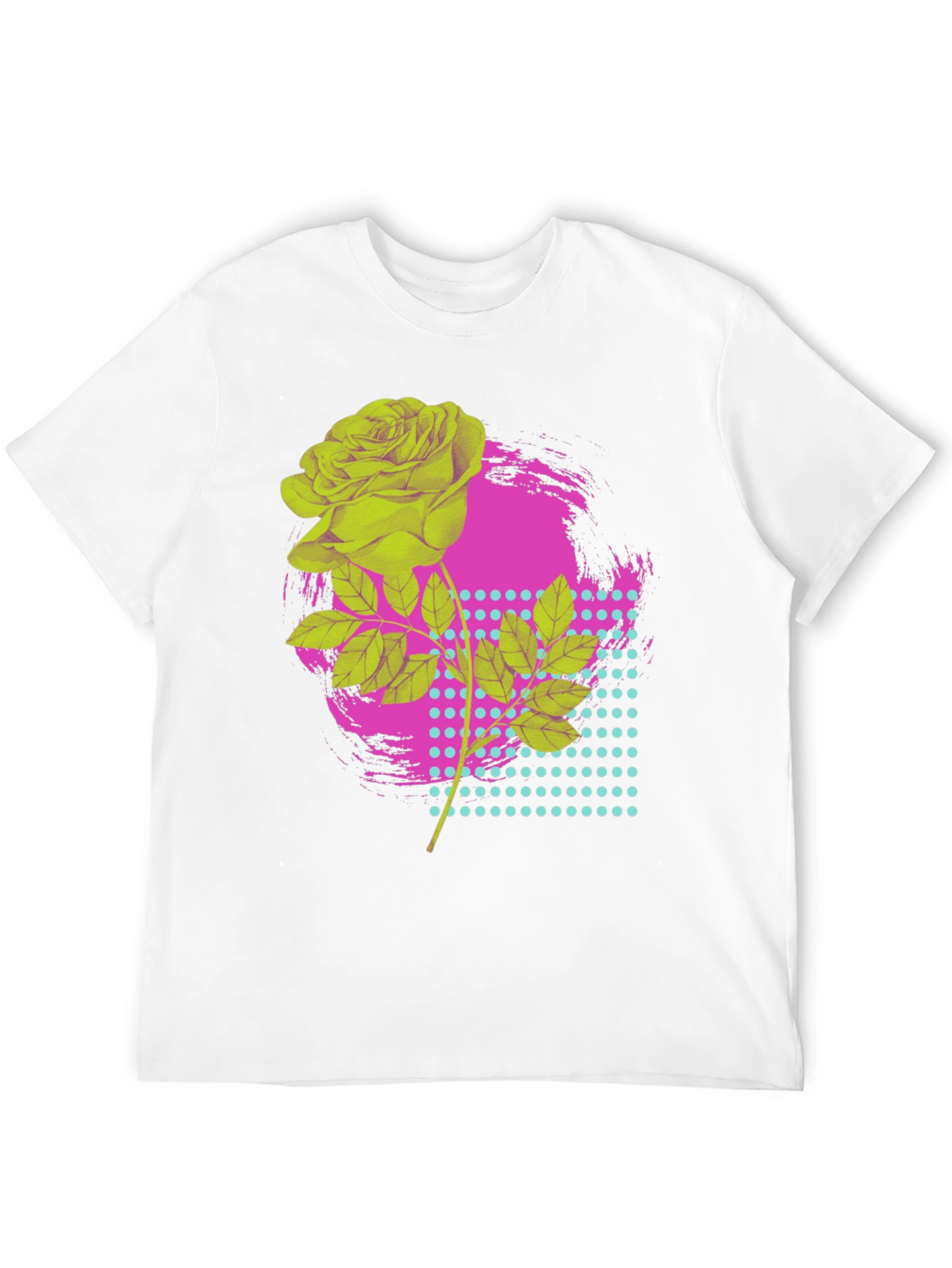 Rose Graphic T-Shirt - Bold Neon Design