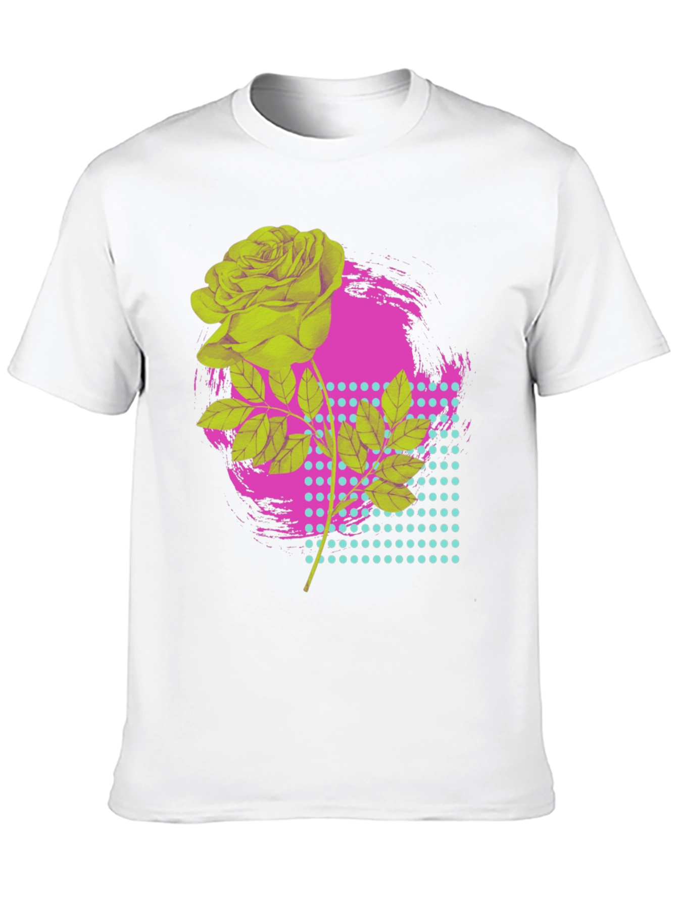 Rose Graphic T-Shirt - Bold Neon Design