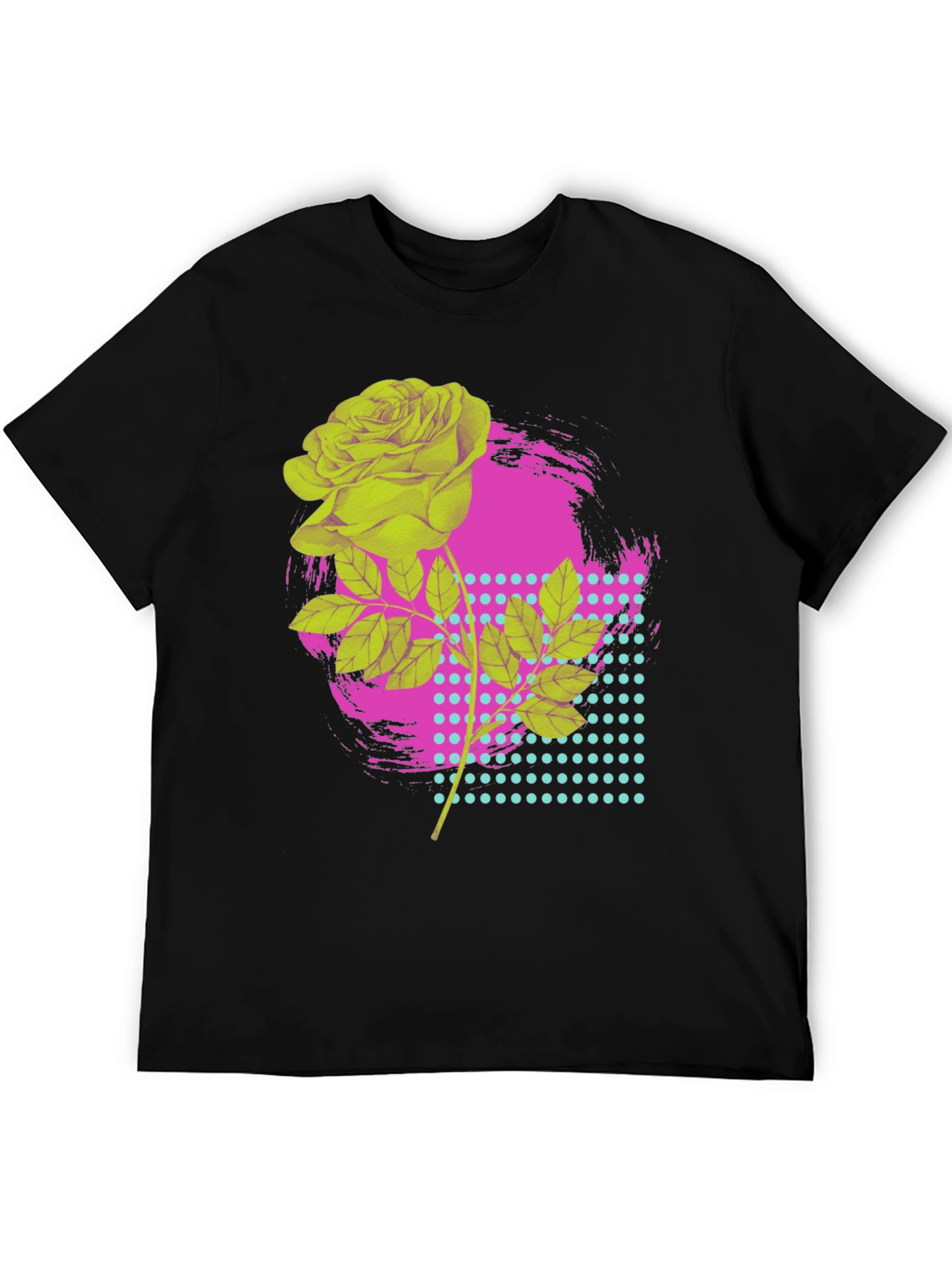 Rose Graphic T-Shirt - Bold Neon Design