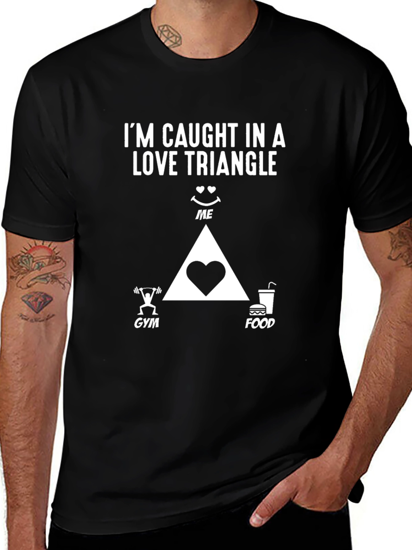 Love Triangle Gym Food T-Shirt