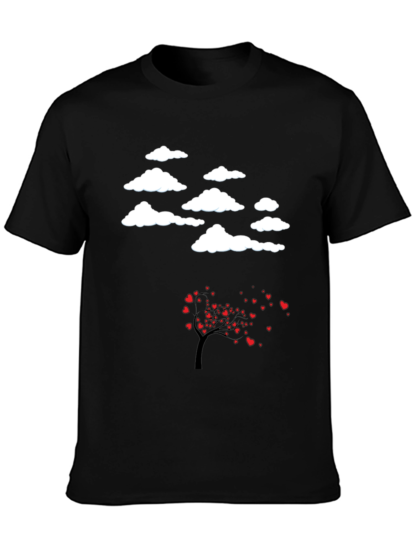 Cloud & Love Tree Black T-Shirt