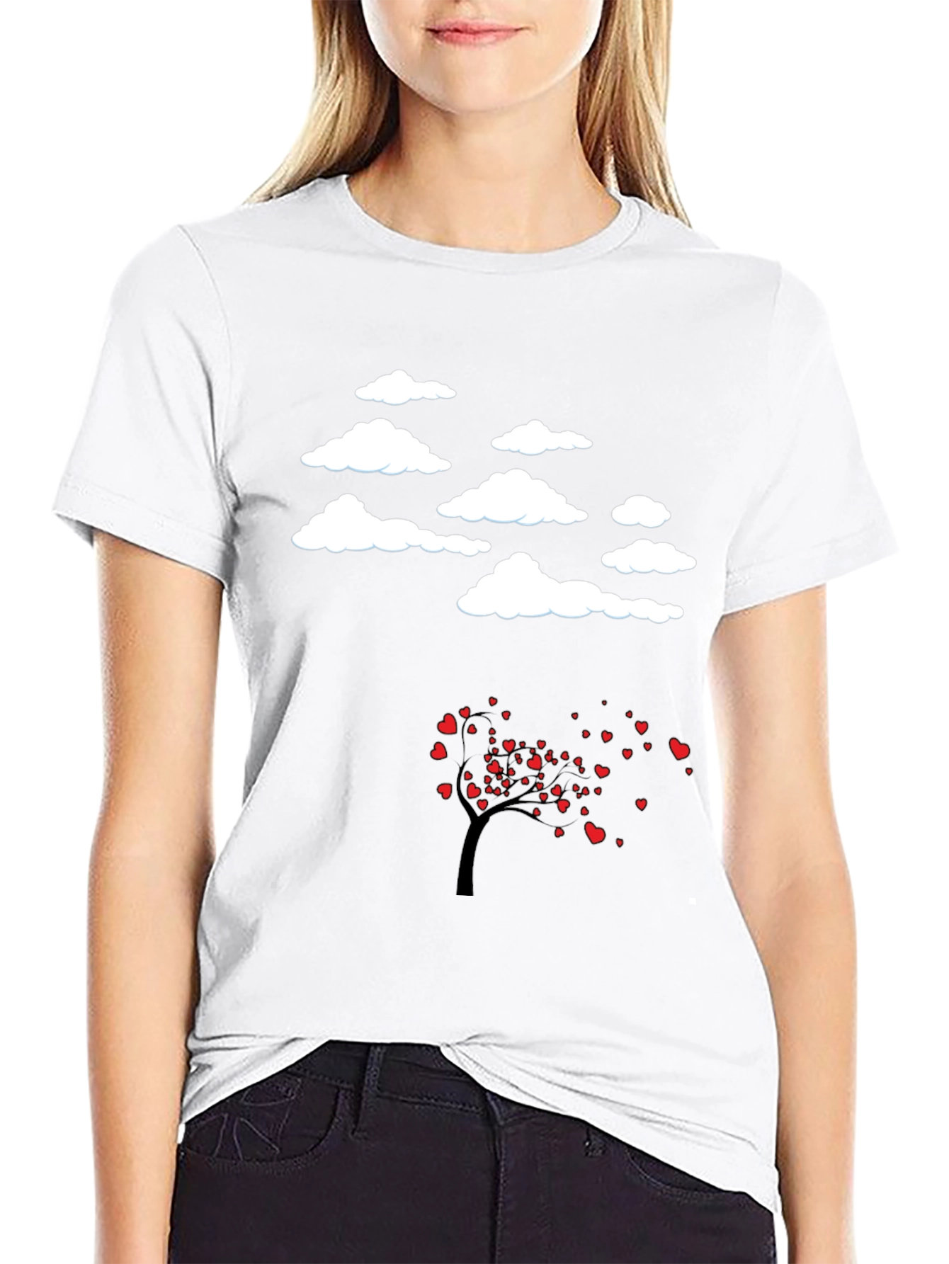 Cloud & Love Tree Black T-Shirt