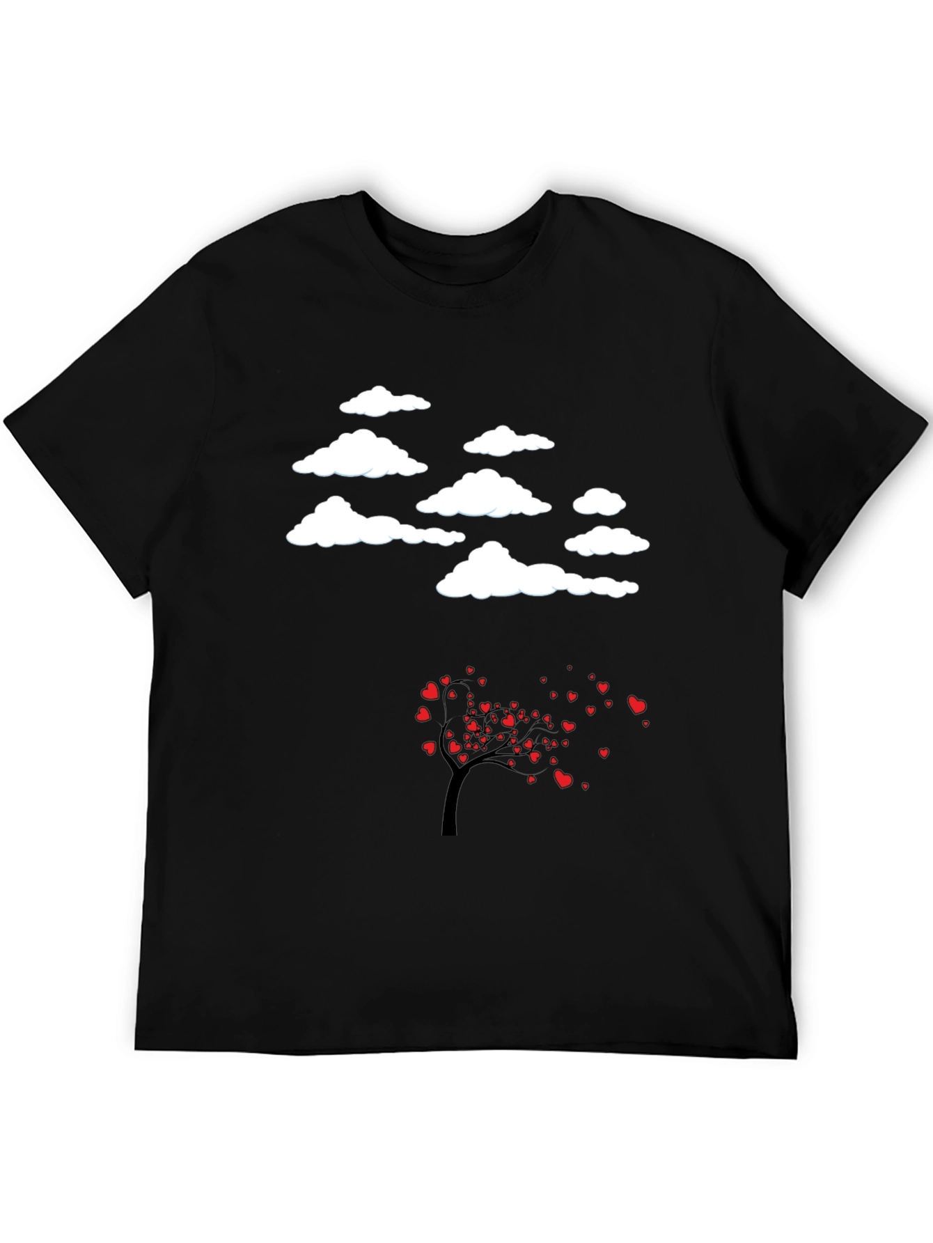 Cloud & Love Tree Black T-Shirt
